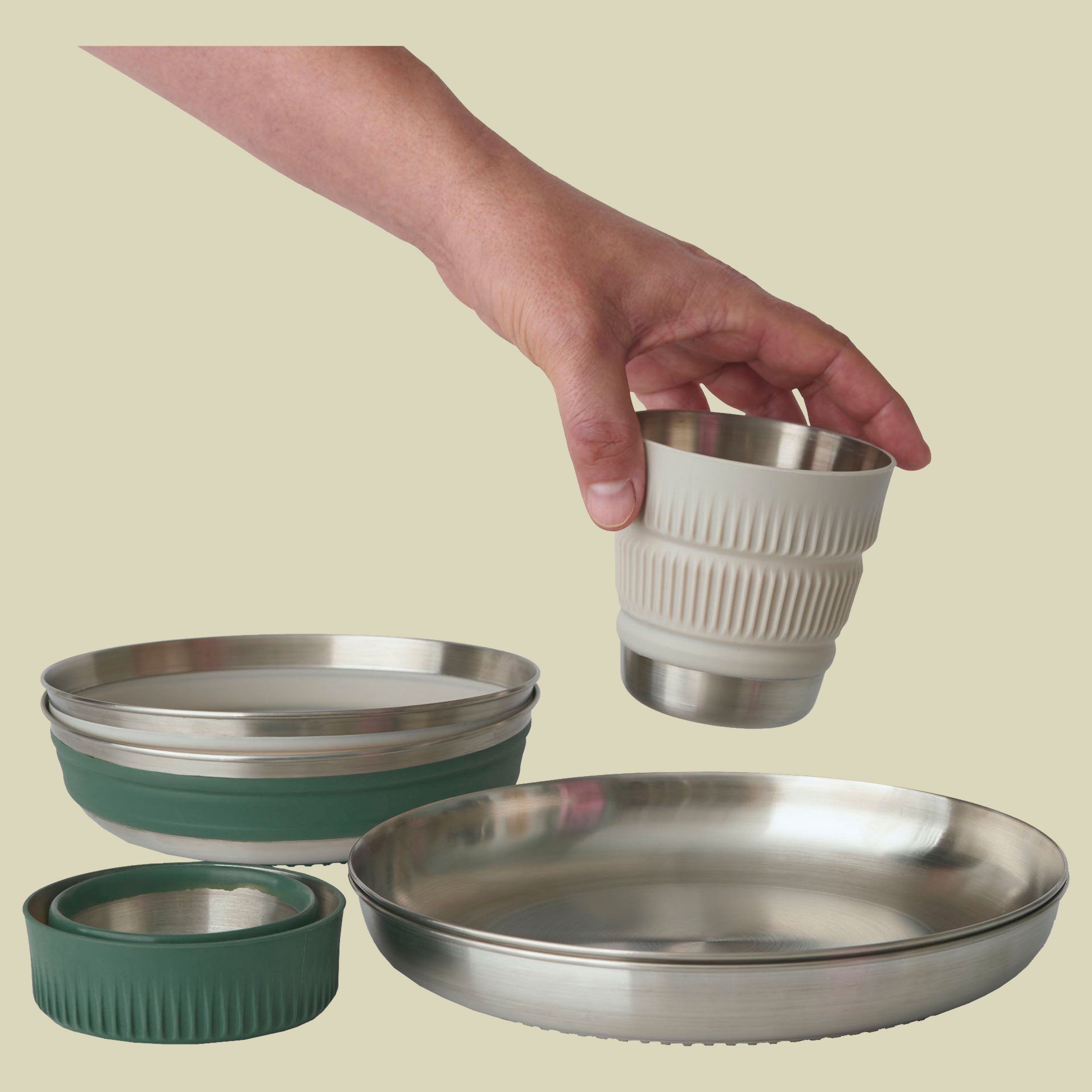 Detour Stainless Steel Collapsible Dinnerware Set - 2P 6 piece