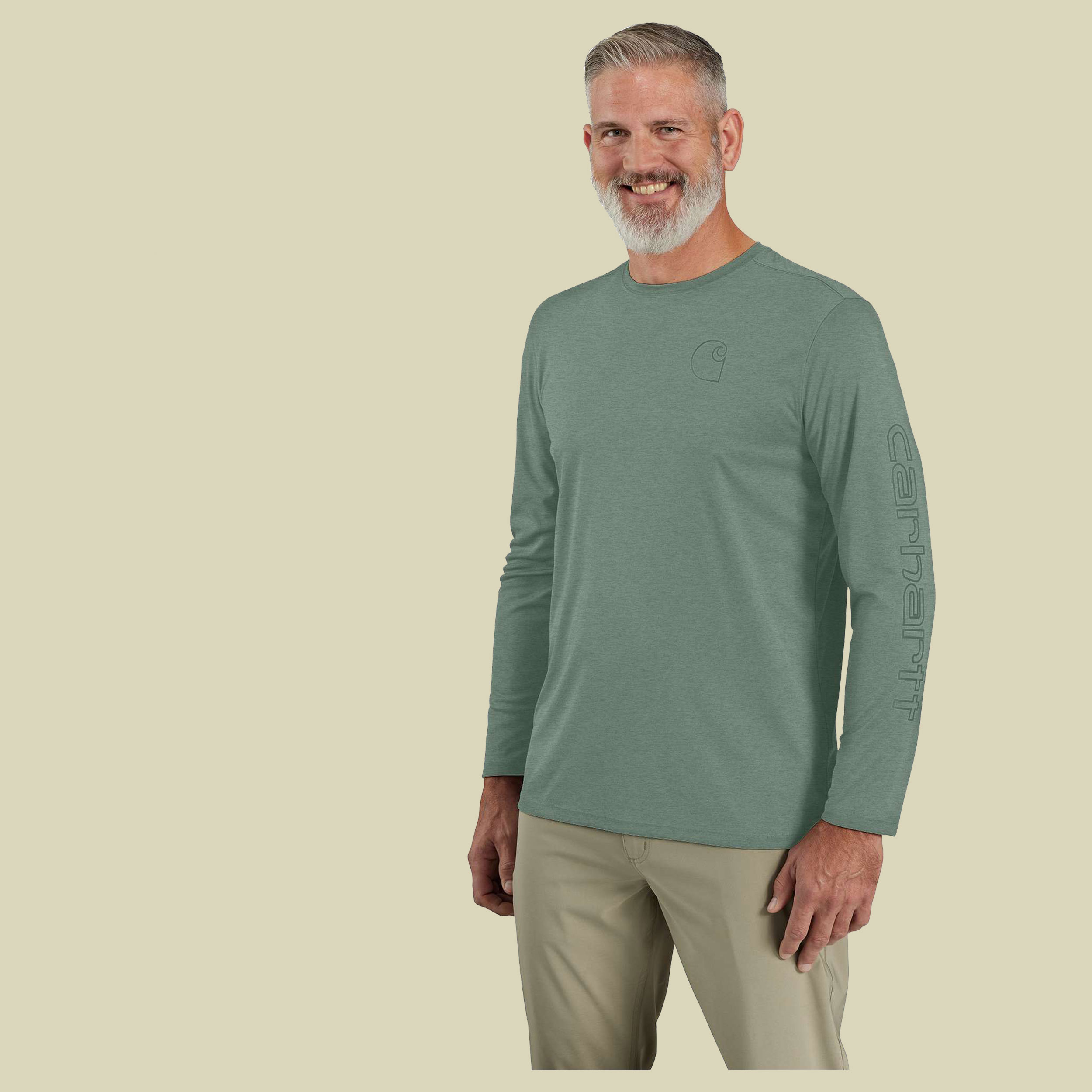 Carhartt Force Sun Defender™ Relaxed LS Logo T-Shirt Men XXL grün - Farbe green slate heather