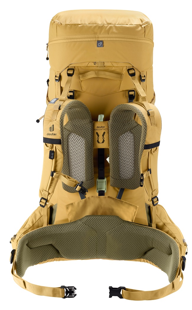 deuter Aircontact Core Trekkingrucksack in der Detailansicht - Farbe ockergelb