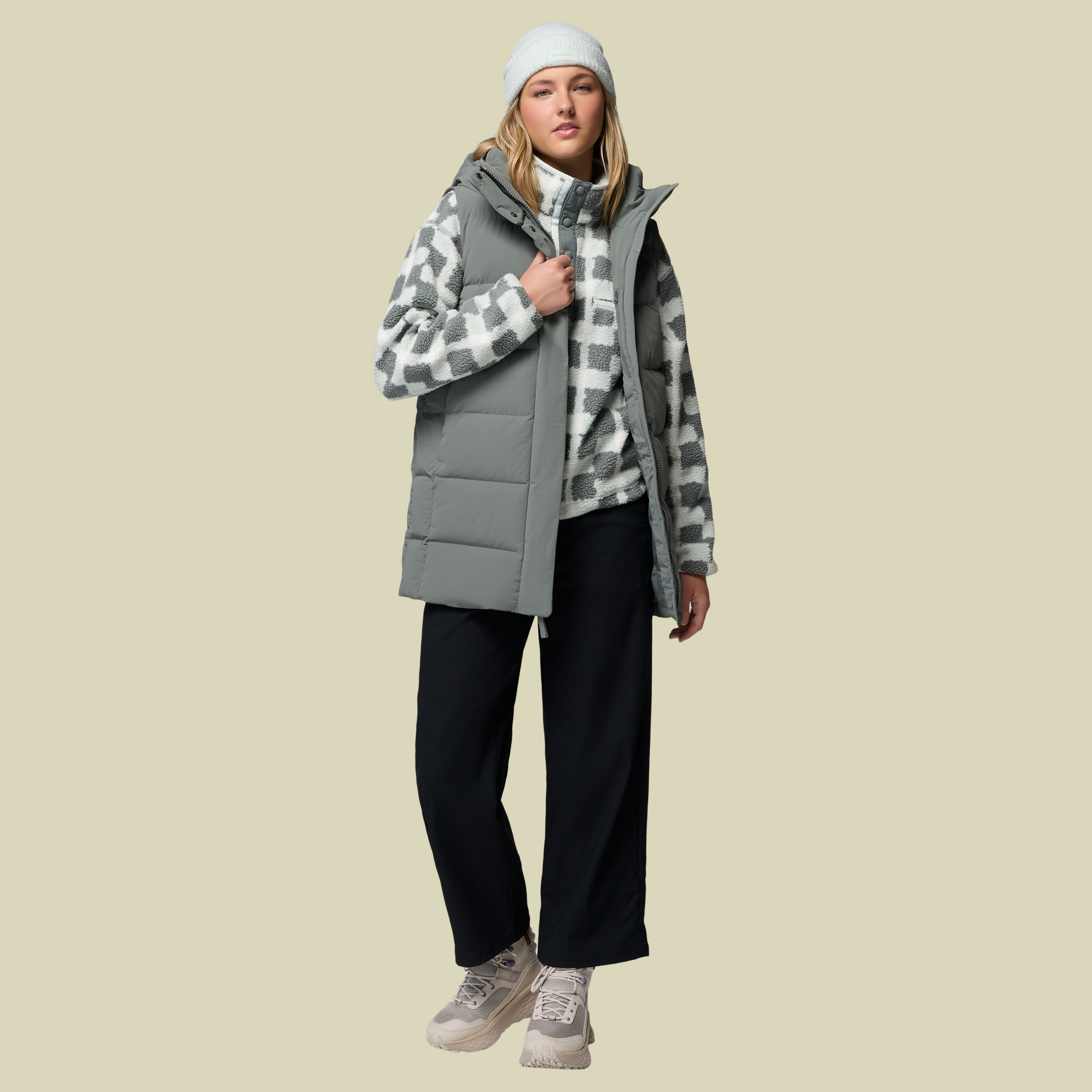 Helvetia II Printed Cropped Half Snap Women XL grün1 - sedona sage, geostack
