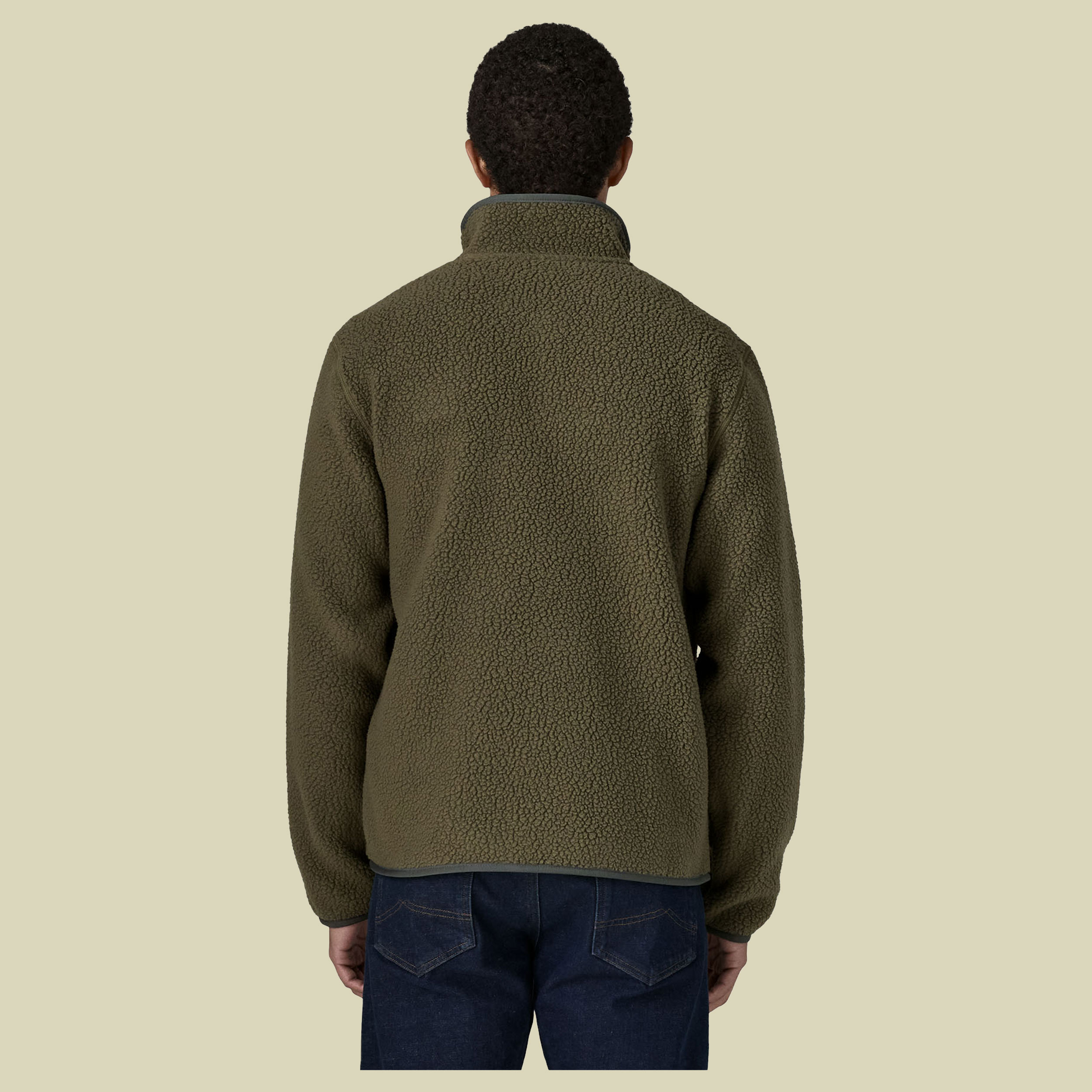 Retro Pile Jacket Men M braun - basin green