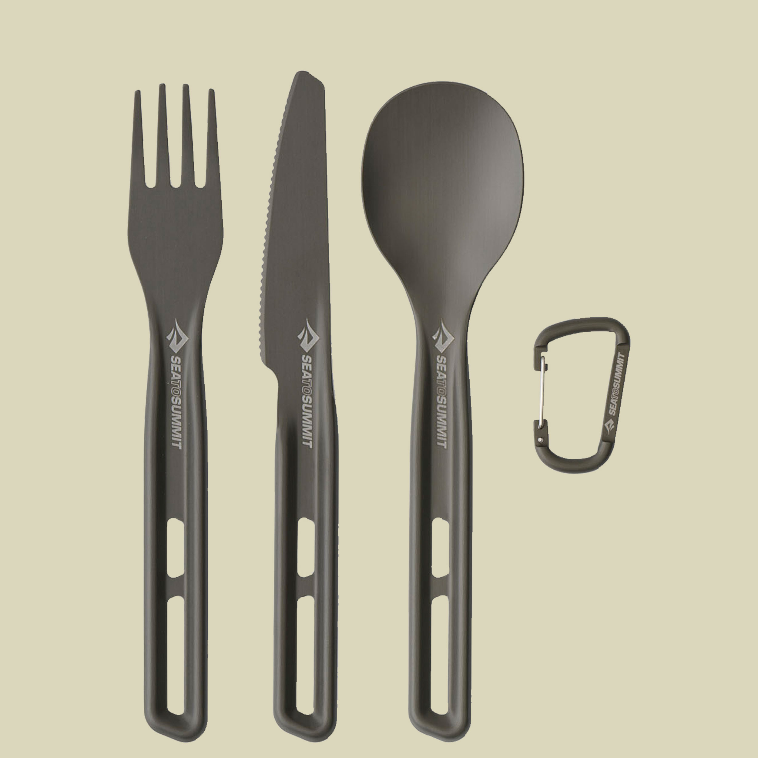 Frontier UL Cutlery Set - [3 Piece] grau - aluminium hard anodised grey