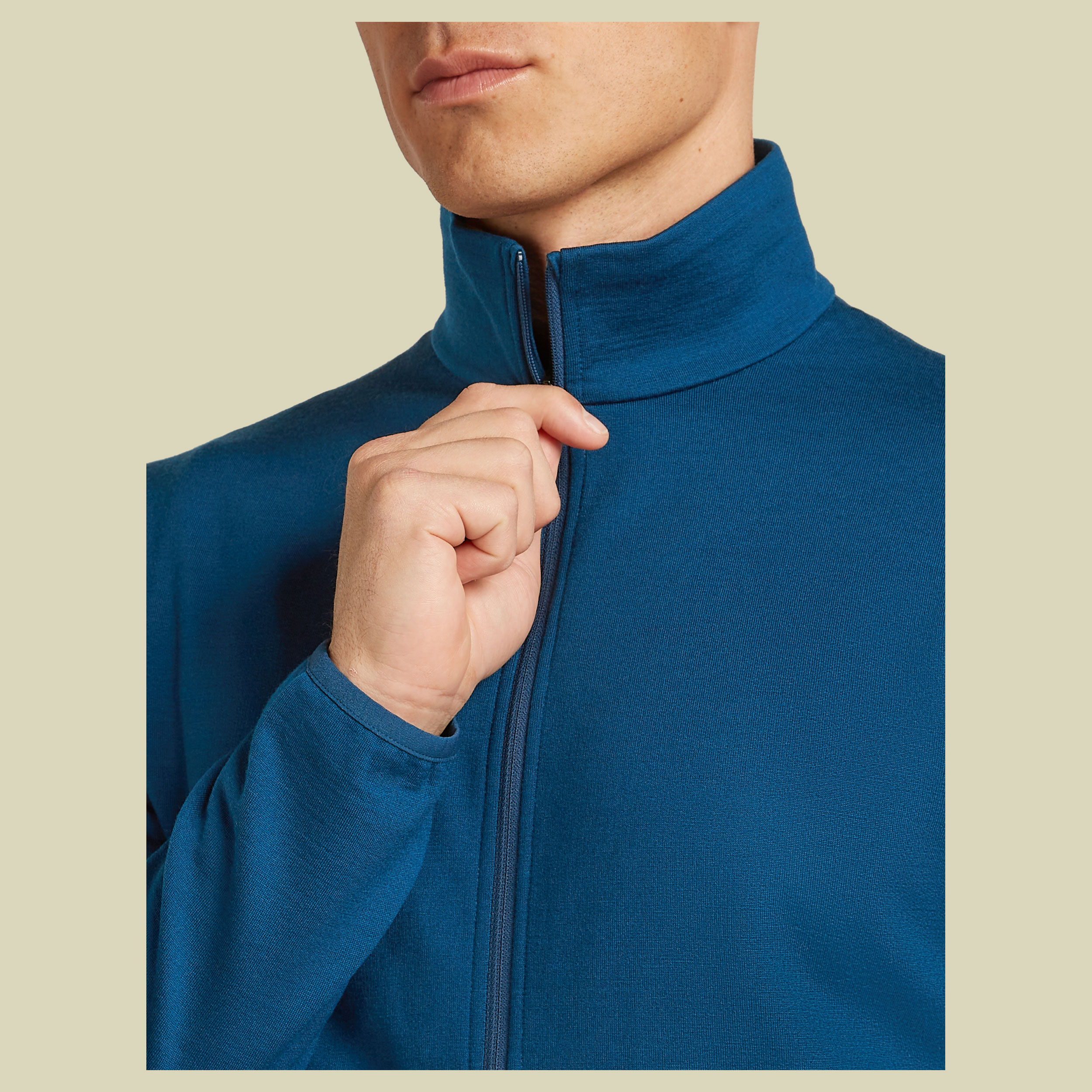 Merino 560 Realfleece Elemental II LS Zip Men blau XXL - atlantis