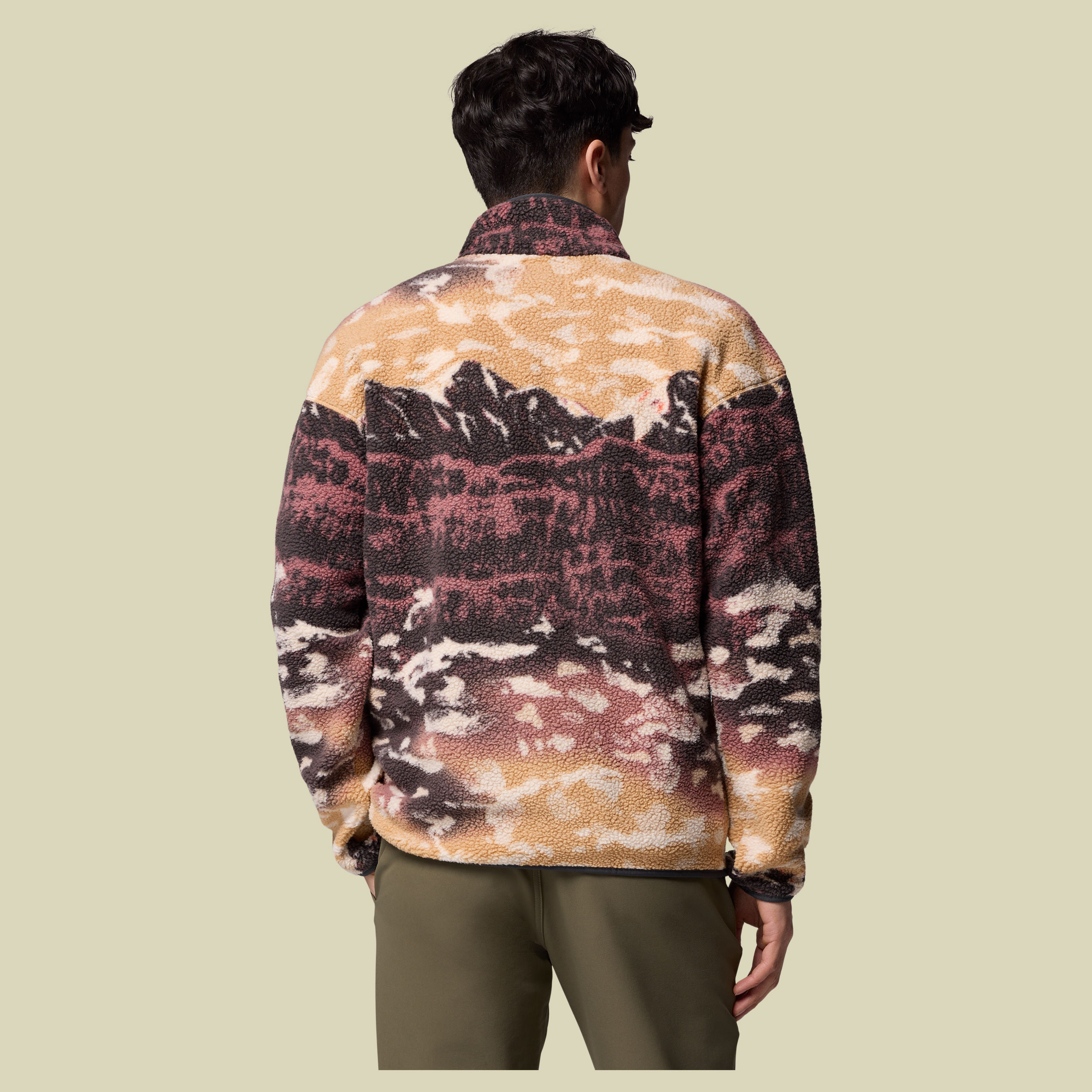 Helvetia II Printed Half Snap Fleece Men XL mehrfarbig hellbraun - Farbe camel brown sisters