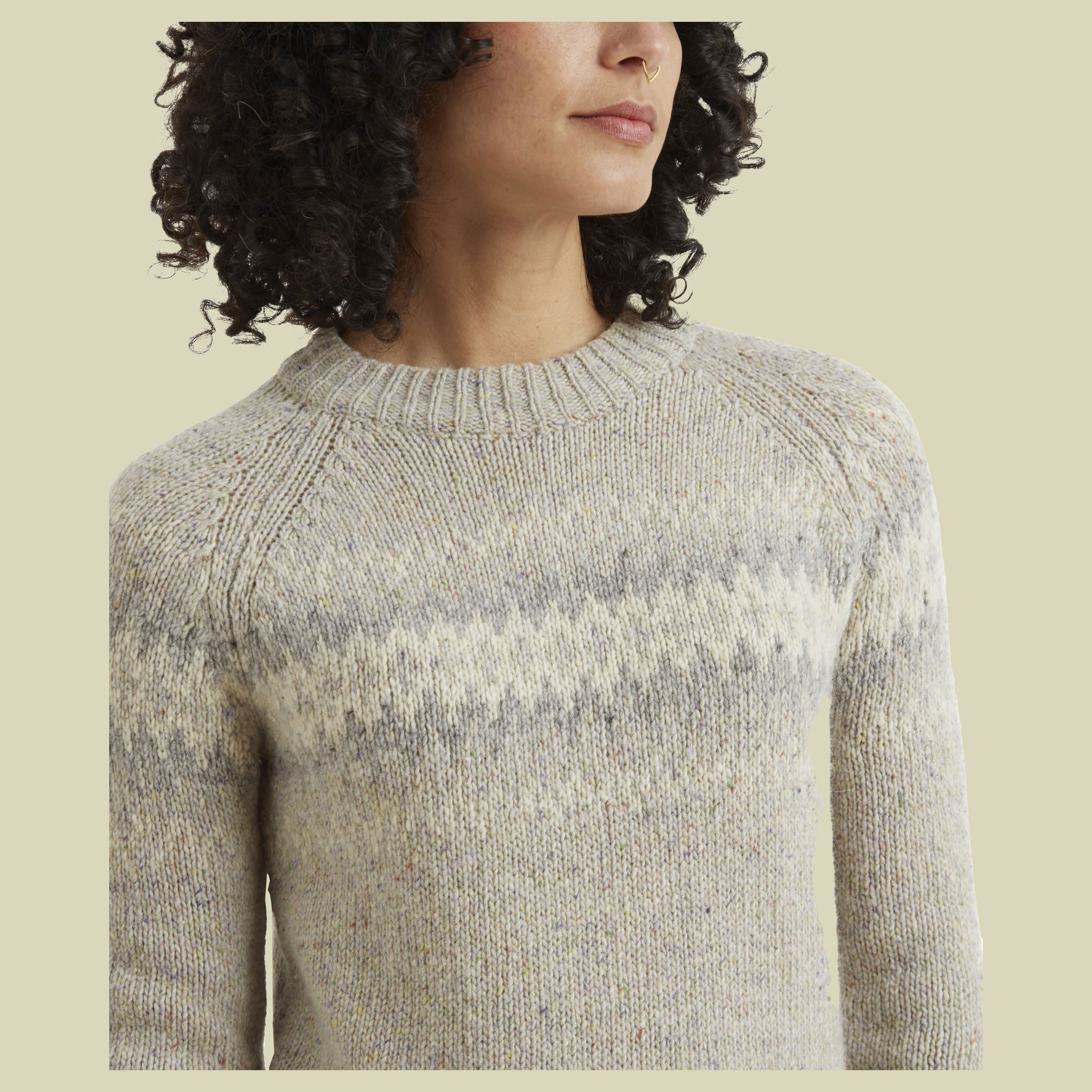 Dumji Crew Sweater Women beige XS - Farbe peetho