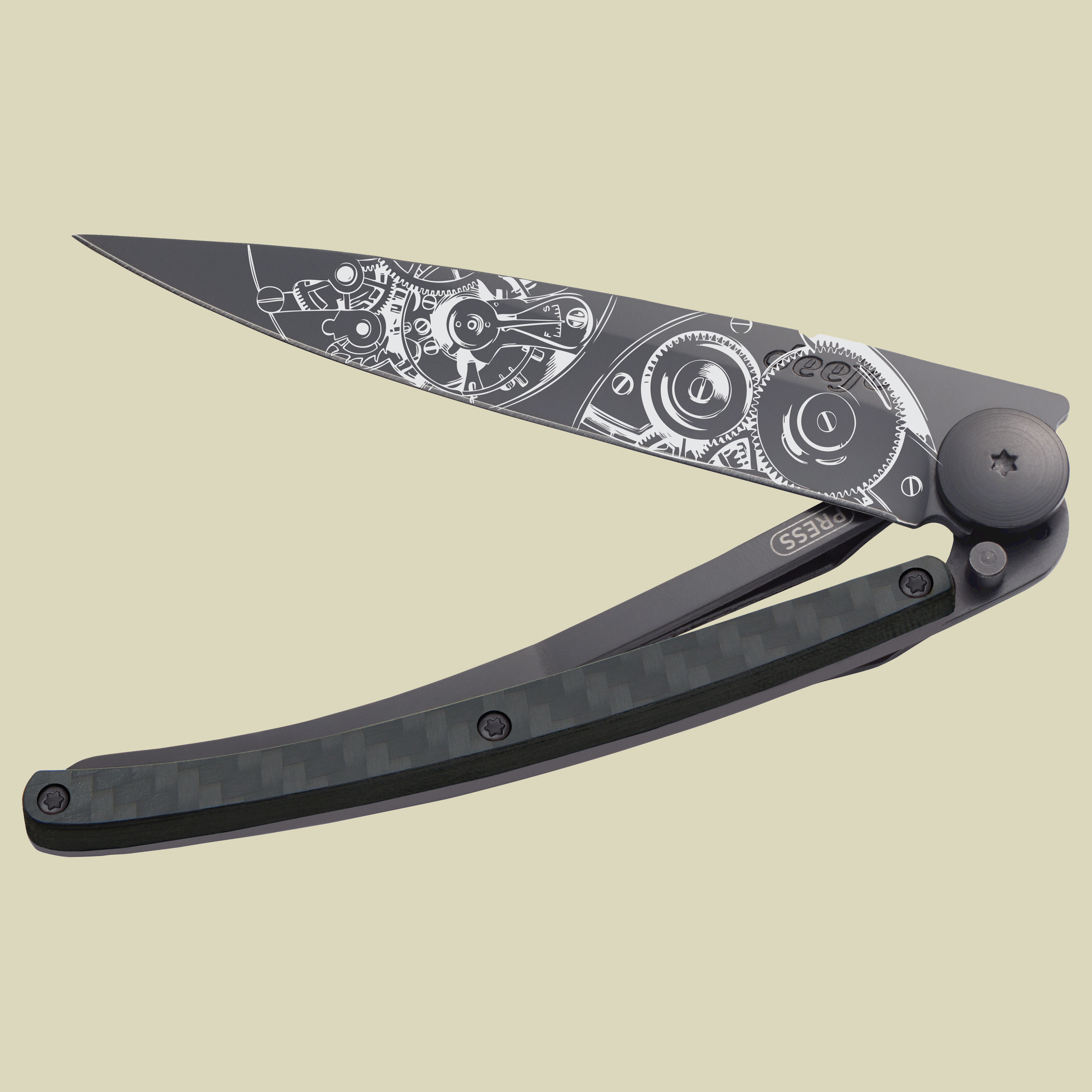 Deejo Taschenmesser 37g Schwarz Kohlefaser Größe one size Farbe Uhrwerk Deejo Taschenmesser 37g Schwarz Kohlefaser Größe one size Farbe Uhrwerk