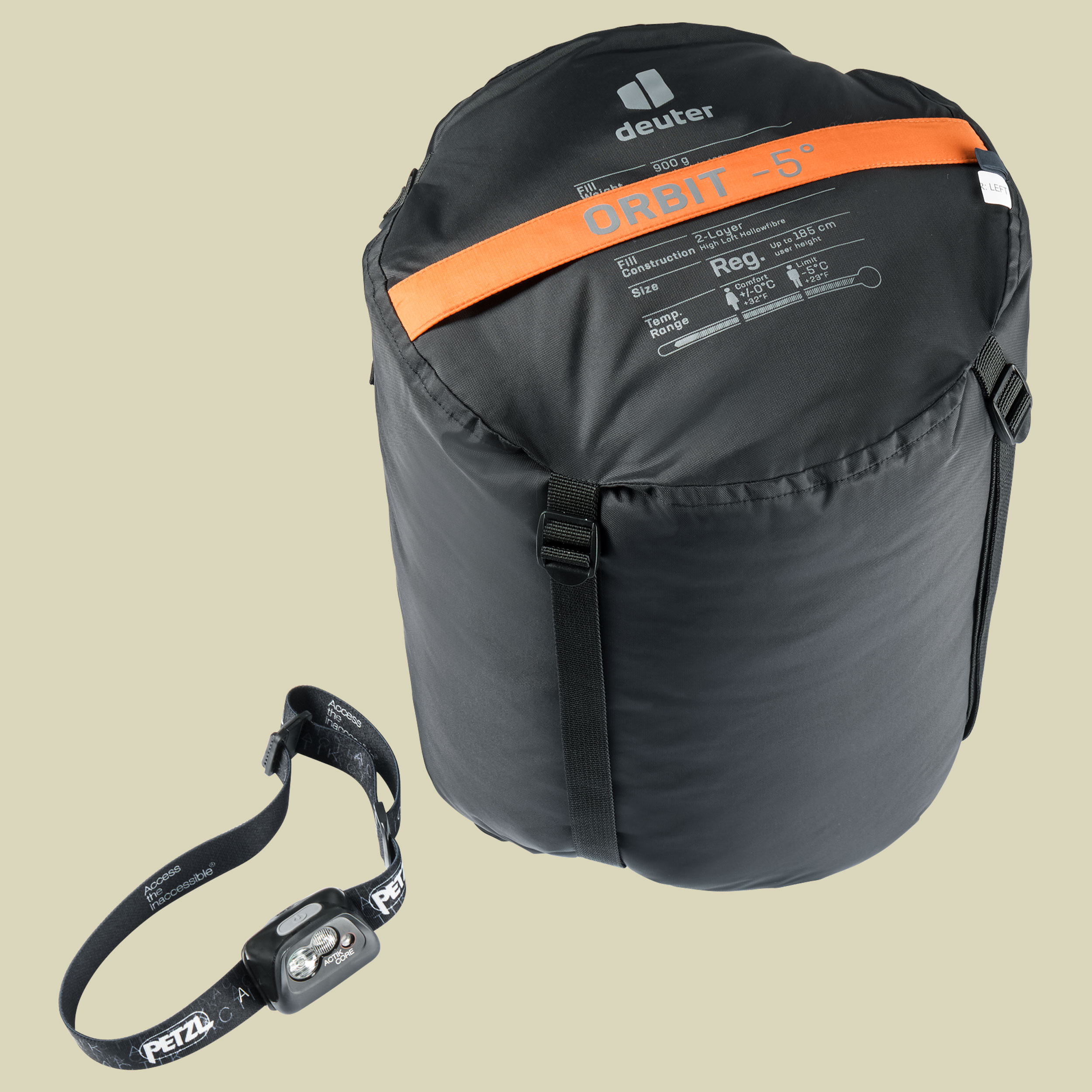 Orbit -5 Grad REG bis Körpergröße 185 cm Farbe mandarine-ink, Reißverschluss links