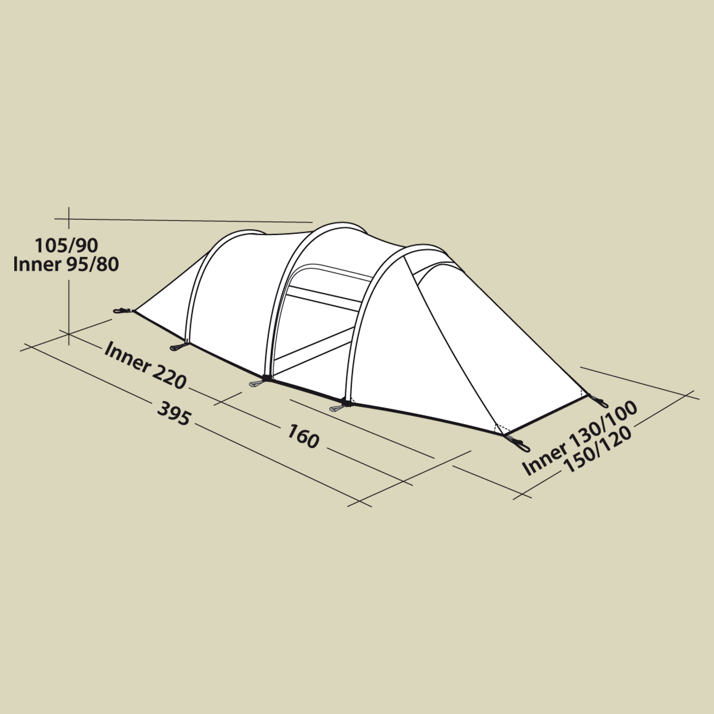 Voyager 2EX 2-Personenzelt Farbe: green