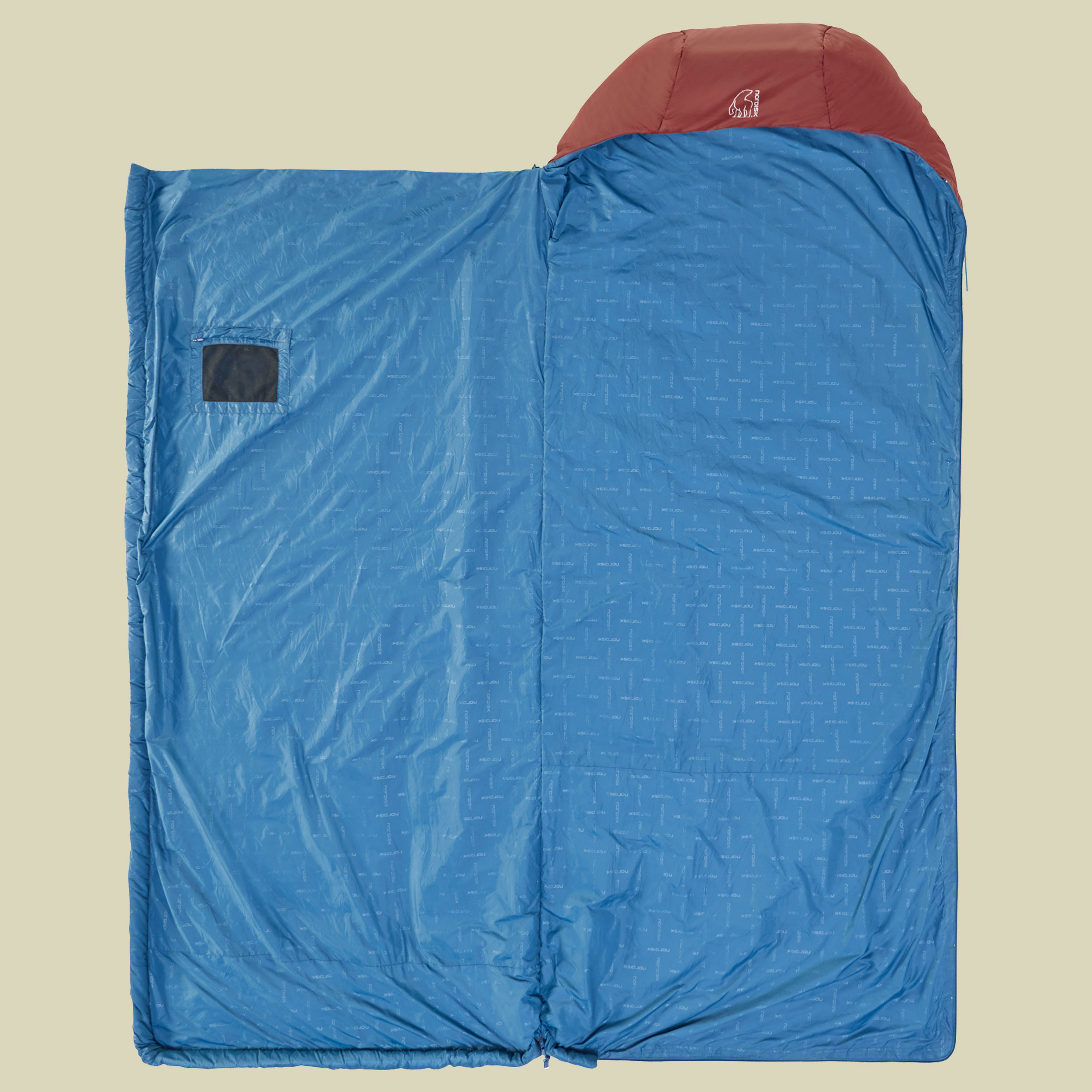 PUK +10 Blanket bis Körpergröße 175 cm Farbe sun-dried tomato/majolica blue/syrah, Reißverschluss links