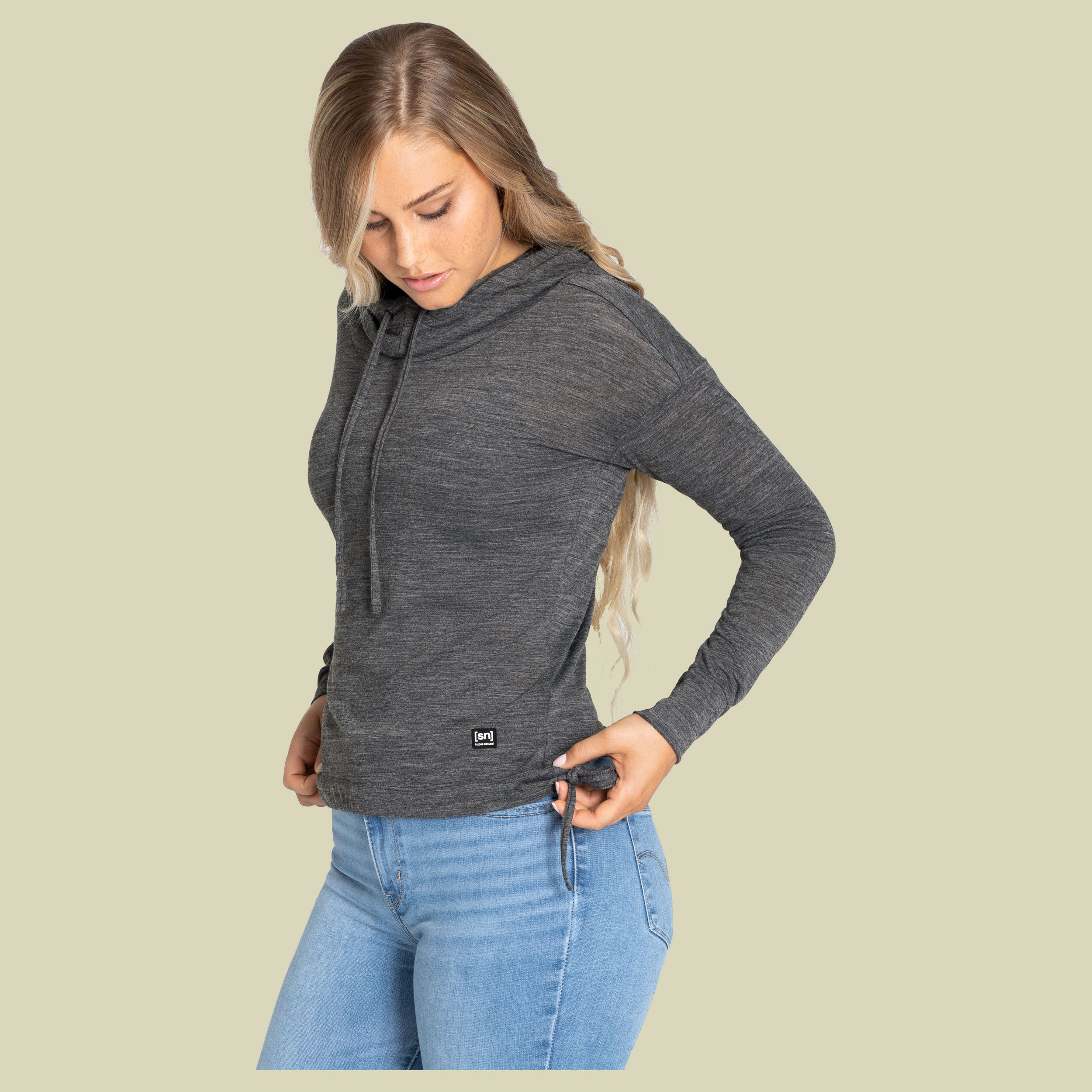 Funnel Hoodie Women Größe S Farbe caviar melange