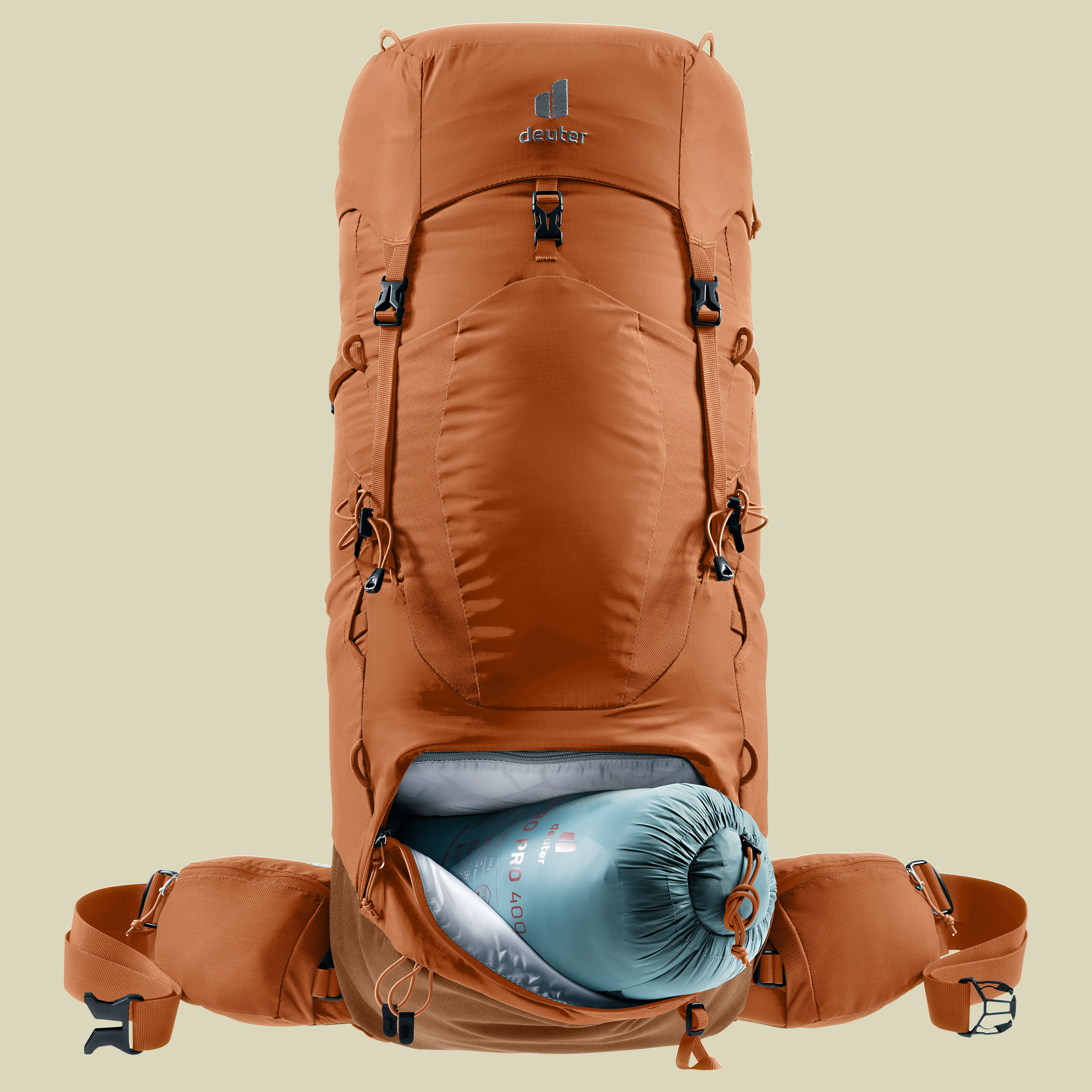 Aircontact Lite 45 + 10 SL Women orange 45 L + 10 L - pecan-mocha