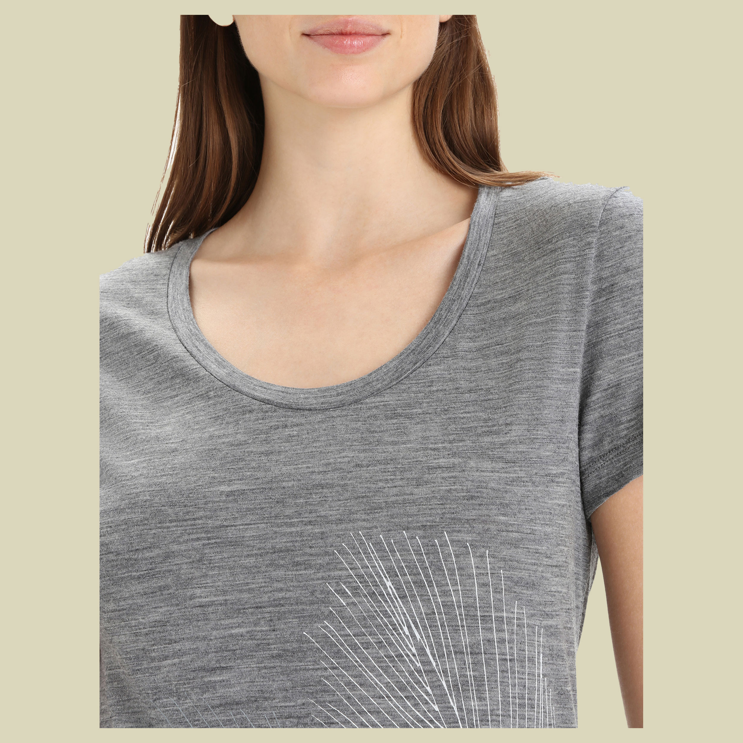Tech Lite II SS Scoop Graphic Collection Women Größe S Farbe plume-gritstone heather