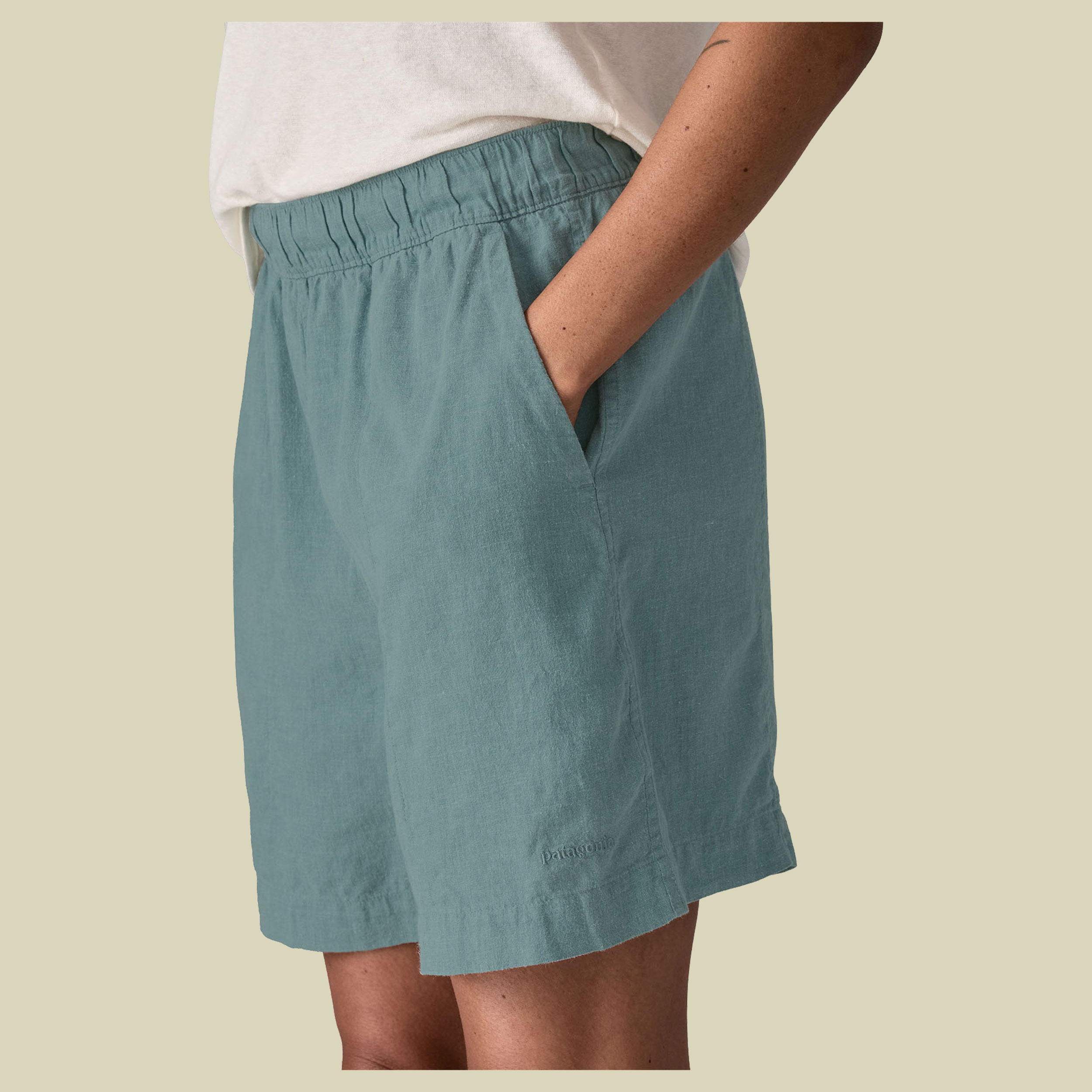 Garden Island Long Shorts Women XS türkis- Whole Weave: Blue Sage