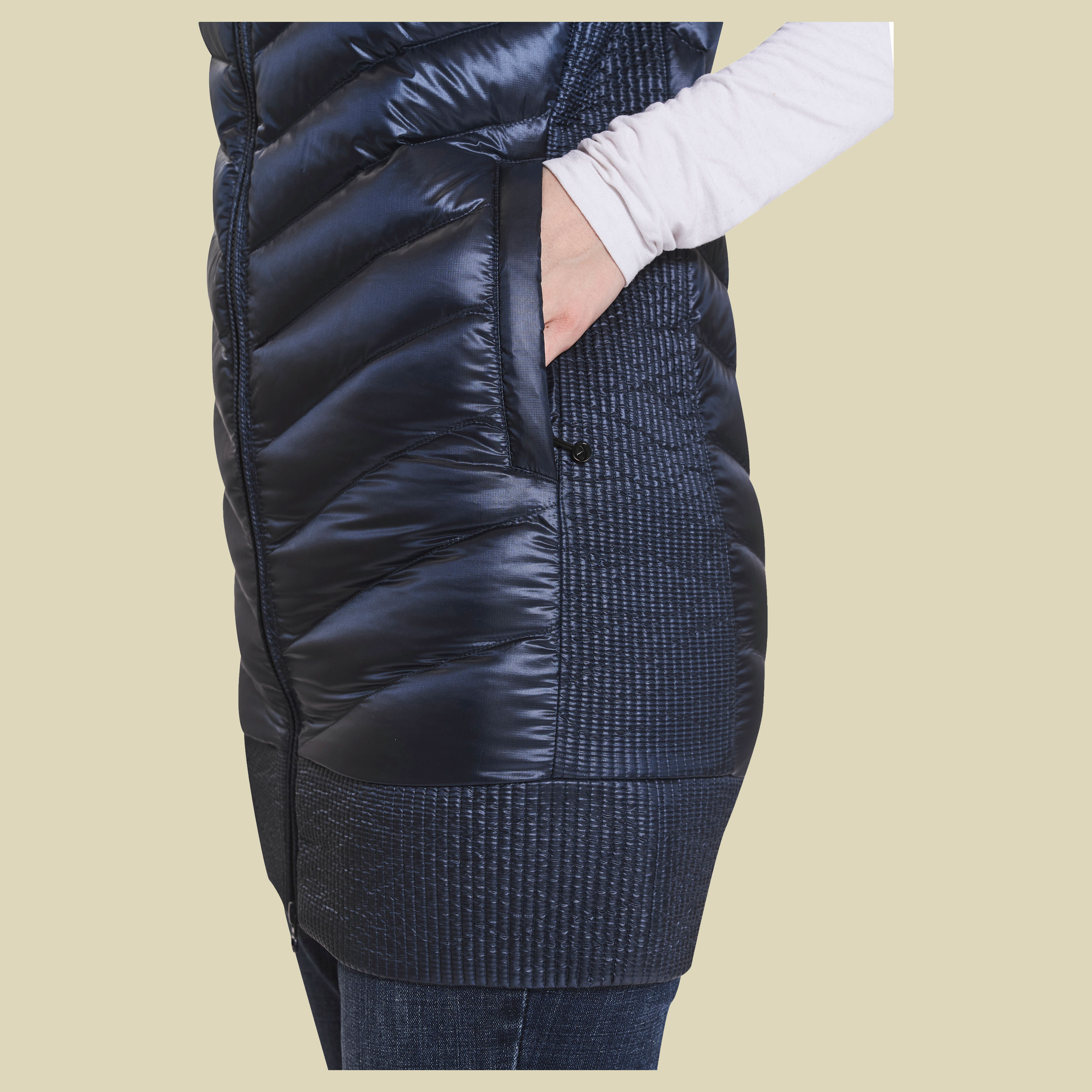 Tuya Long Down Vest Women Größe L  Farbe mood indigo