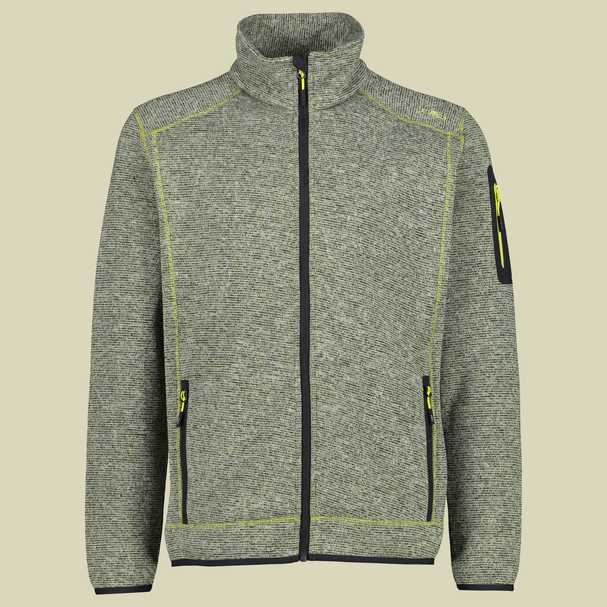 Man Knitted Fleece Jacket CMP 3H60747N Größe 52 Farbe 35ZH cactus-lime