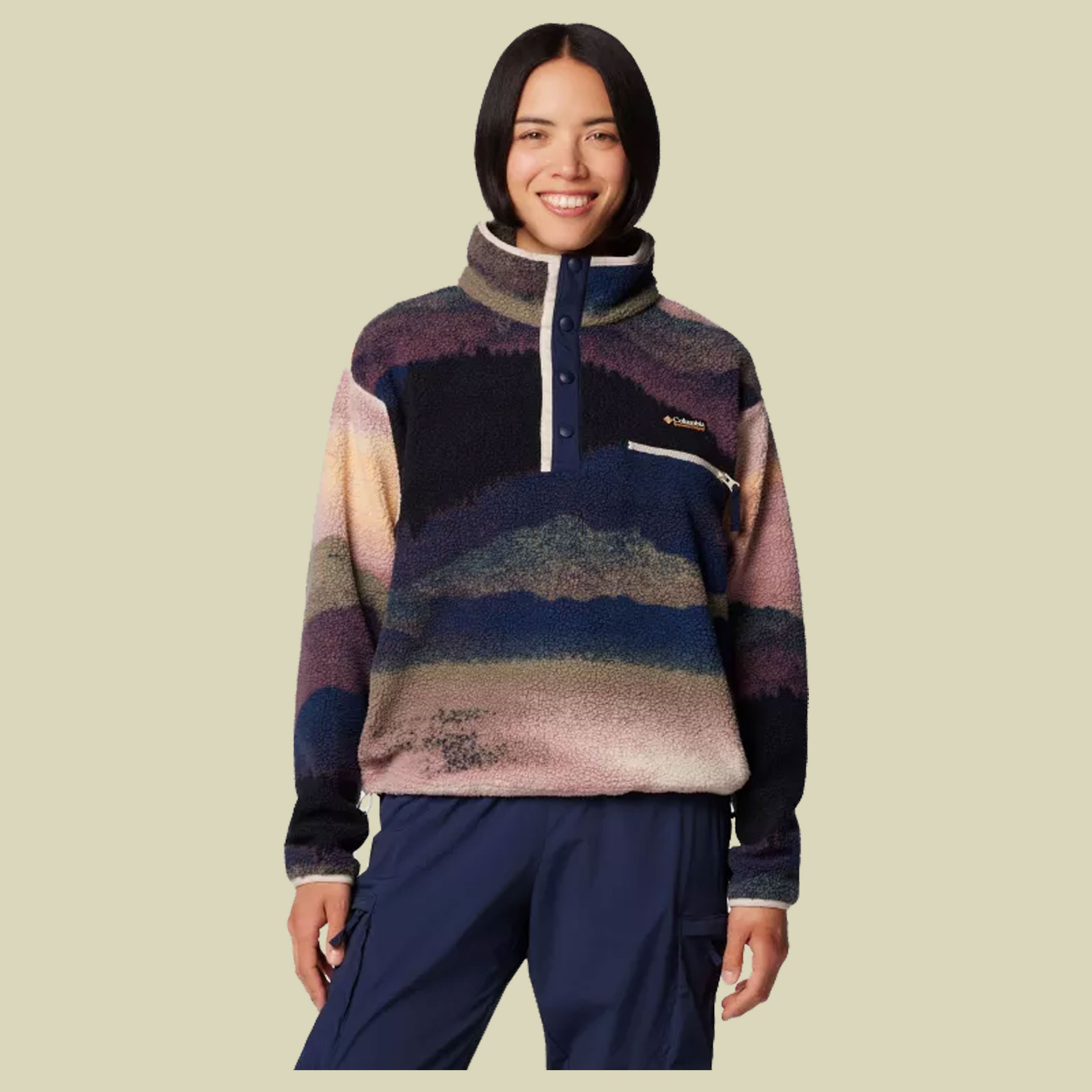 Helvetia II Printed Cropped Half Snap Women M mehrfarbig - Farbe collegiate navy dolomites