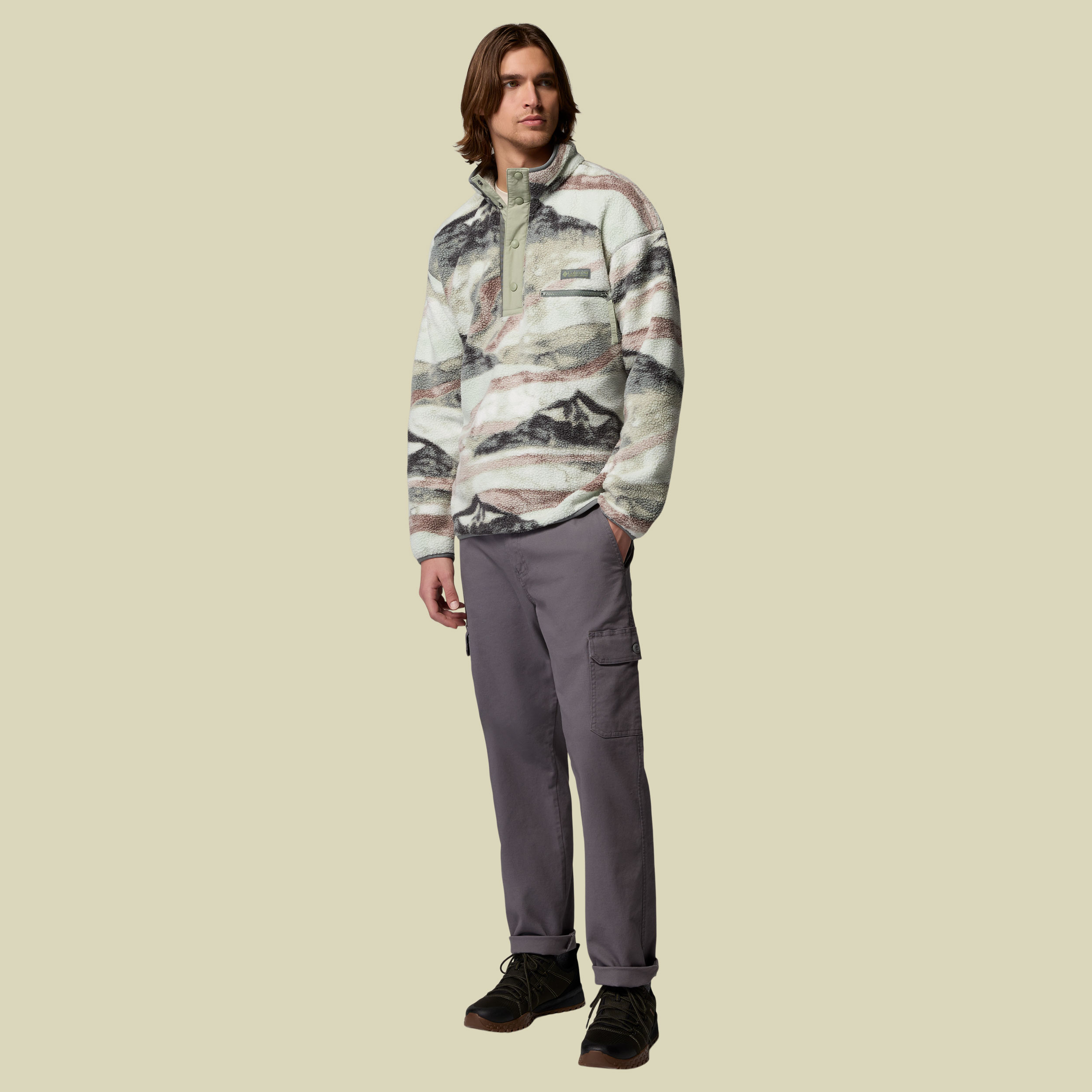 Helvetia II Printed Half Snap Fleece Men XL grün2 - sedona sage summits