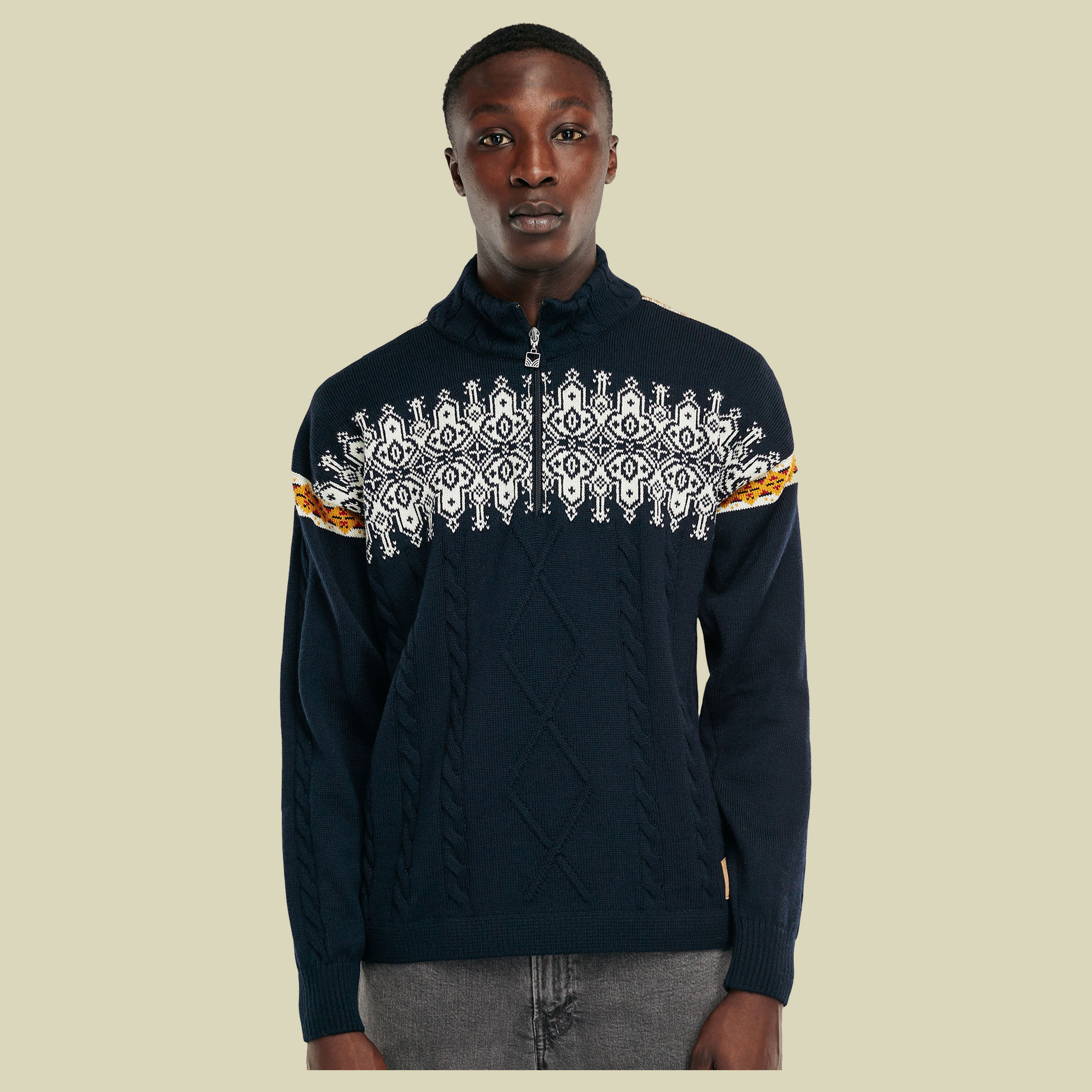 Aspoy Sweater Men Größe M  Farbe navy/off white/mustard/raspberry
