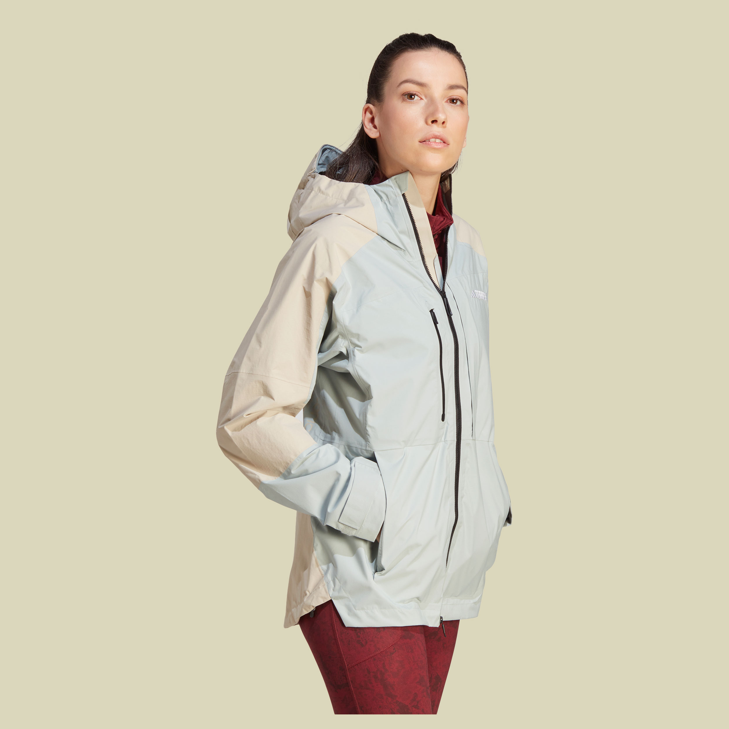 Terrex XPloric Rain.Ready Jacket Women Größe XL Farbe wonder silver/wonder beige