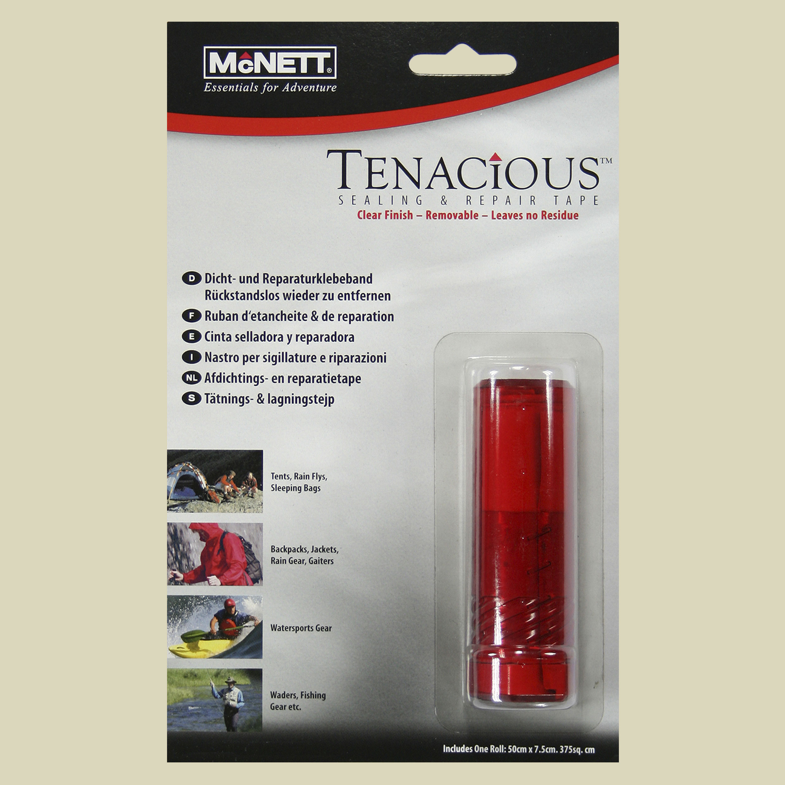 McNett Dicht- und Reparaturband Tenacious Rolle 50 cm klar-matt