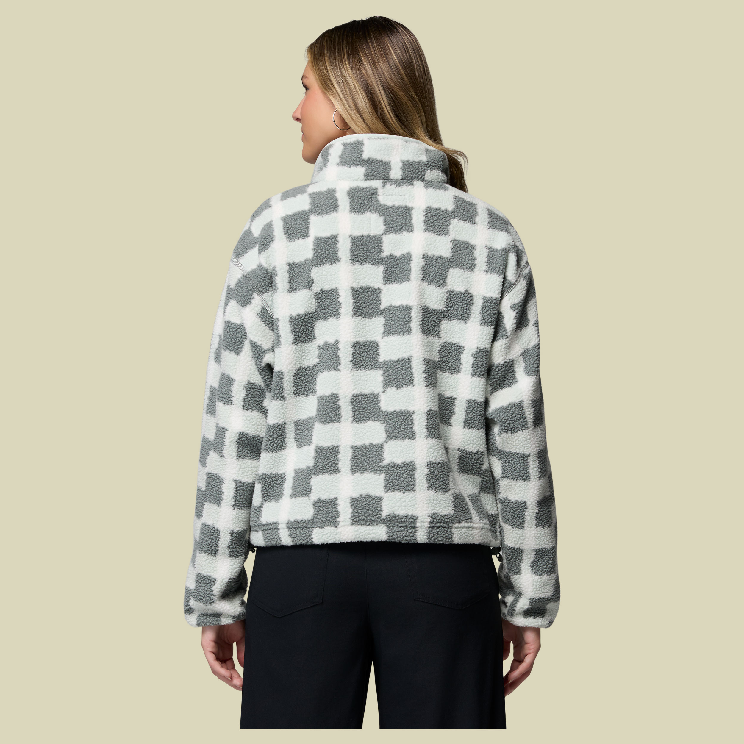 Helvetia II Printed Cropped Half Snap Women XL grün1 - sedona sage, geostack