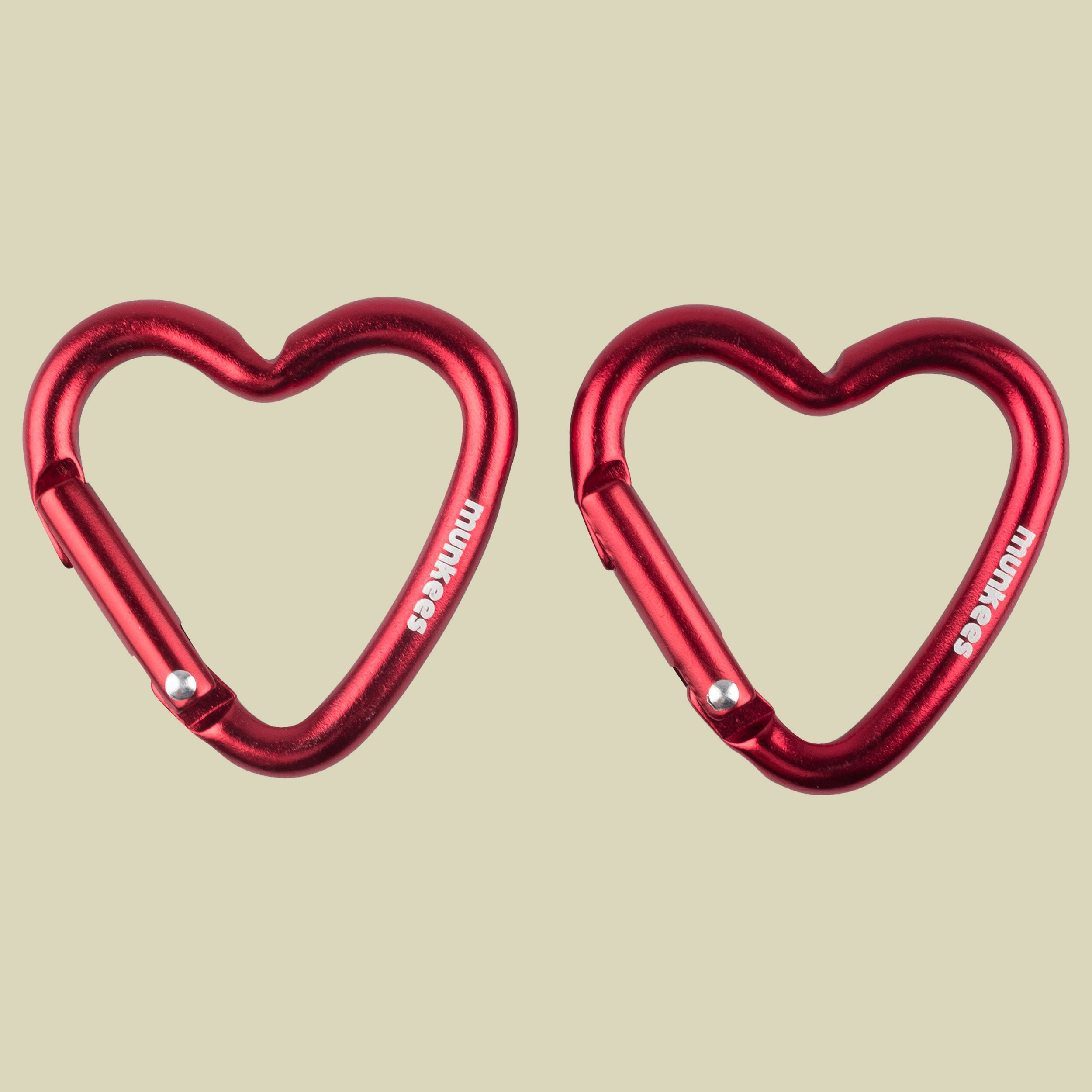 Mini Herz Karabiner (2 Stück) Farbe rot