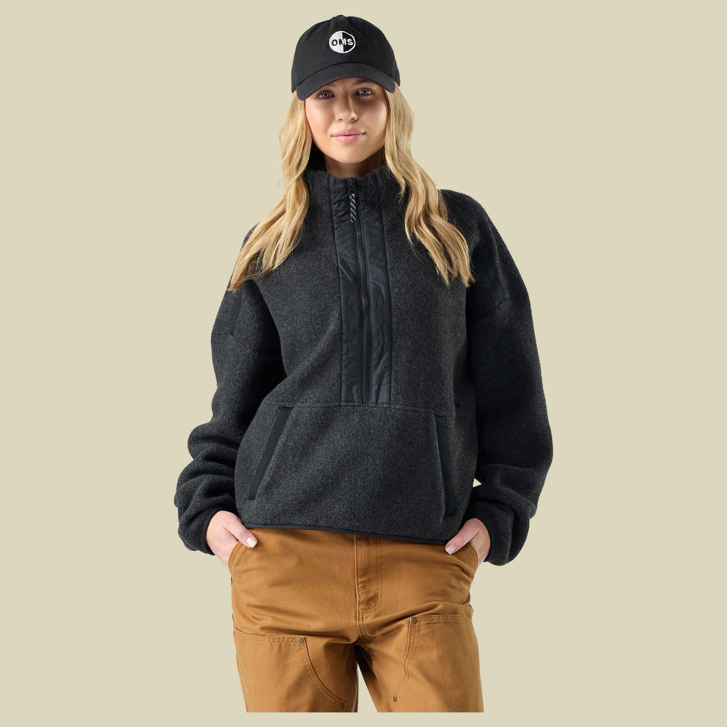 Second Cut Fleece 1/2 Zip Women L grau - charcoal