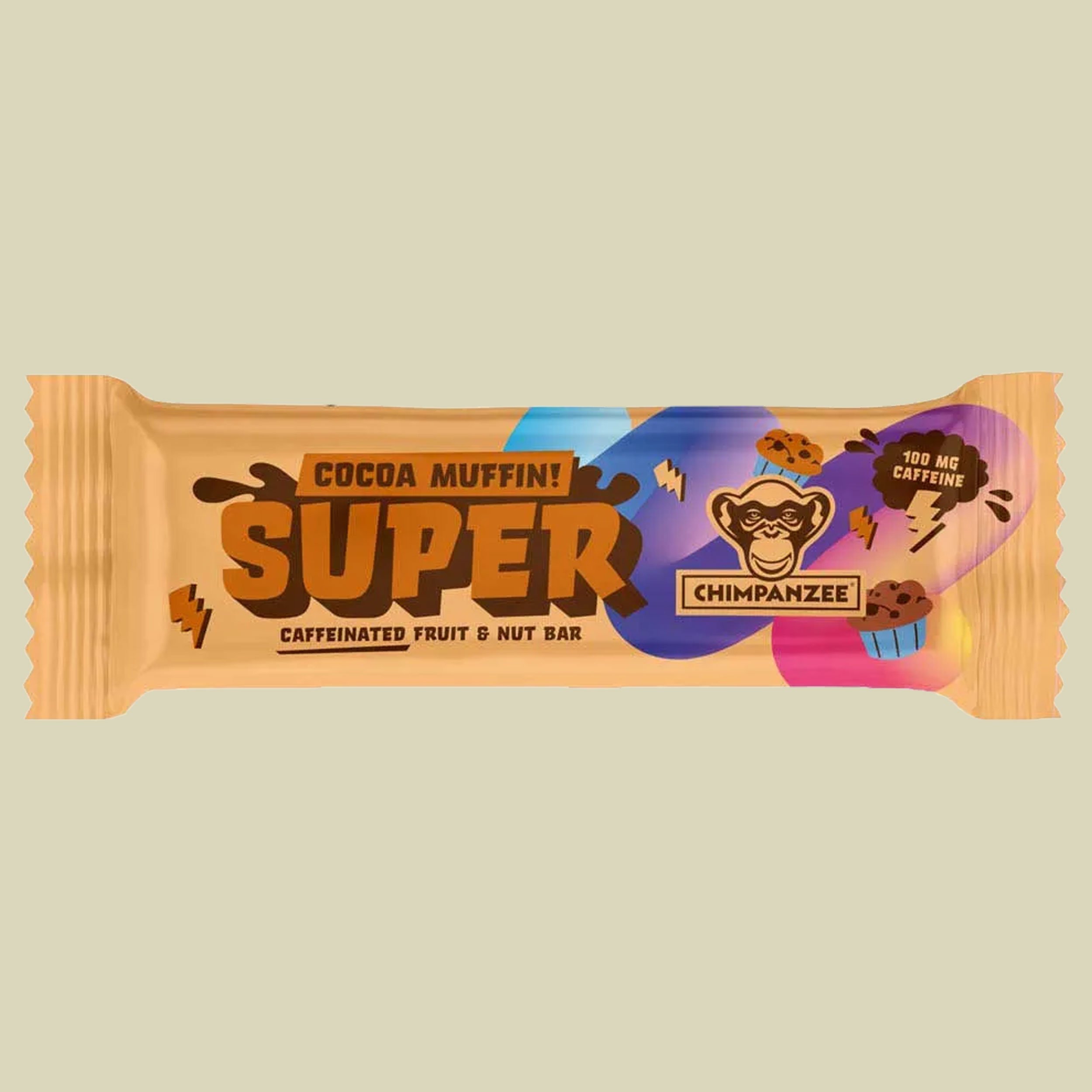 Chimpanzee Super Bar Cocoa Muffin+Caffein 55g