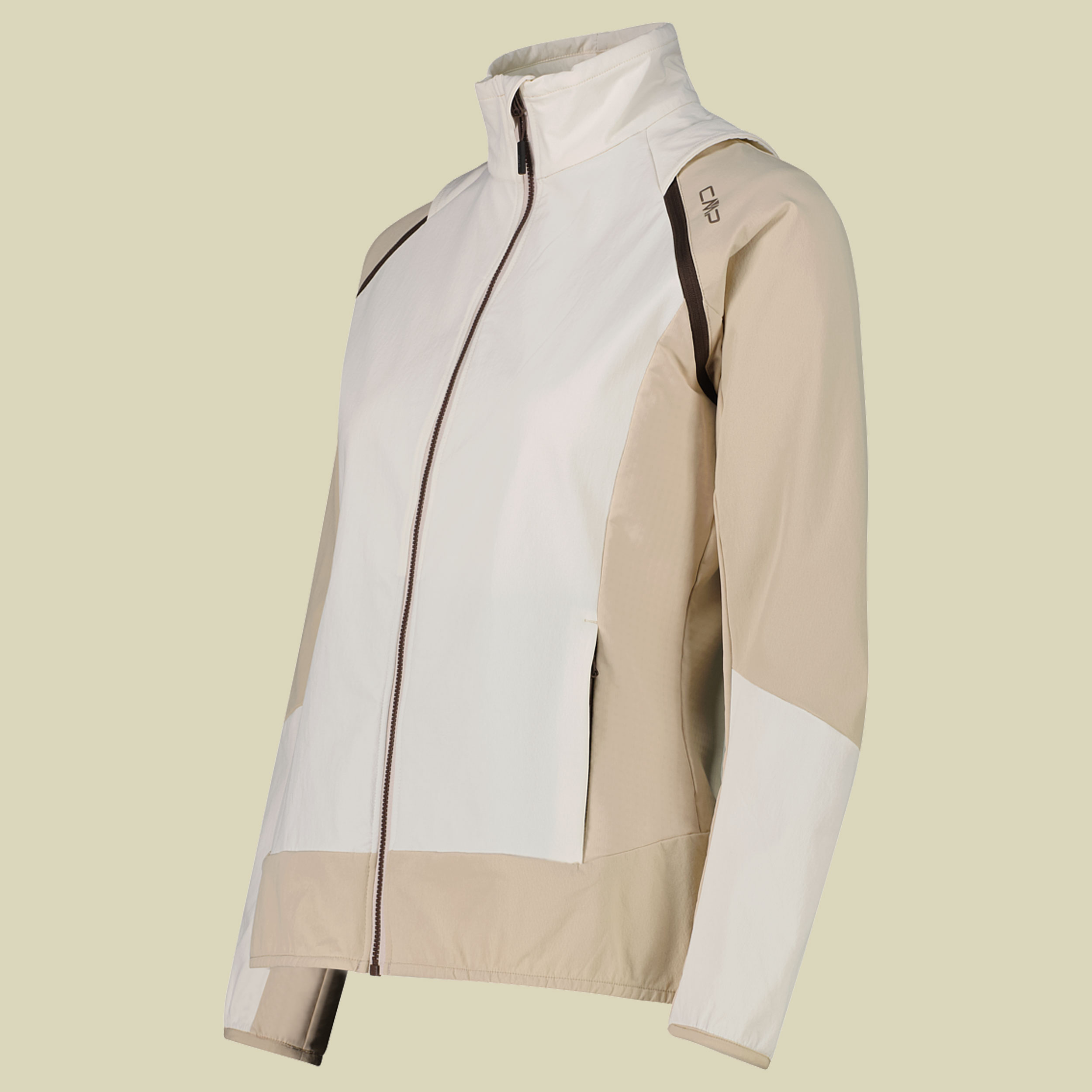 Woman Jacket Hybrid with detachable sleeves 44 beige - Farbe offwhite