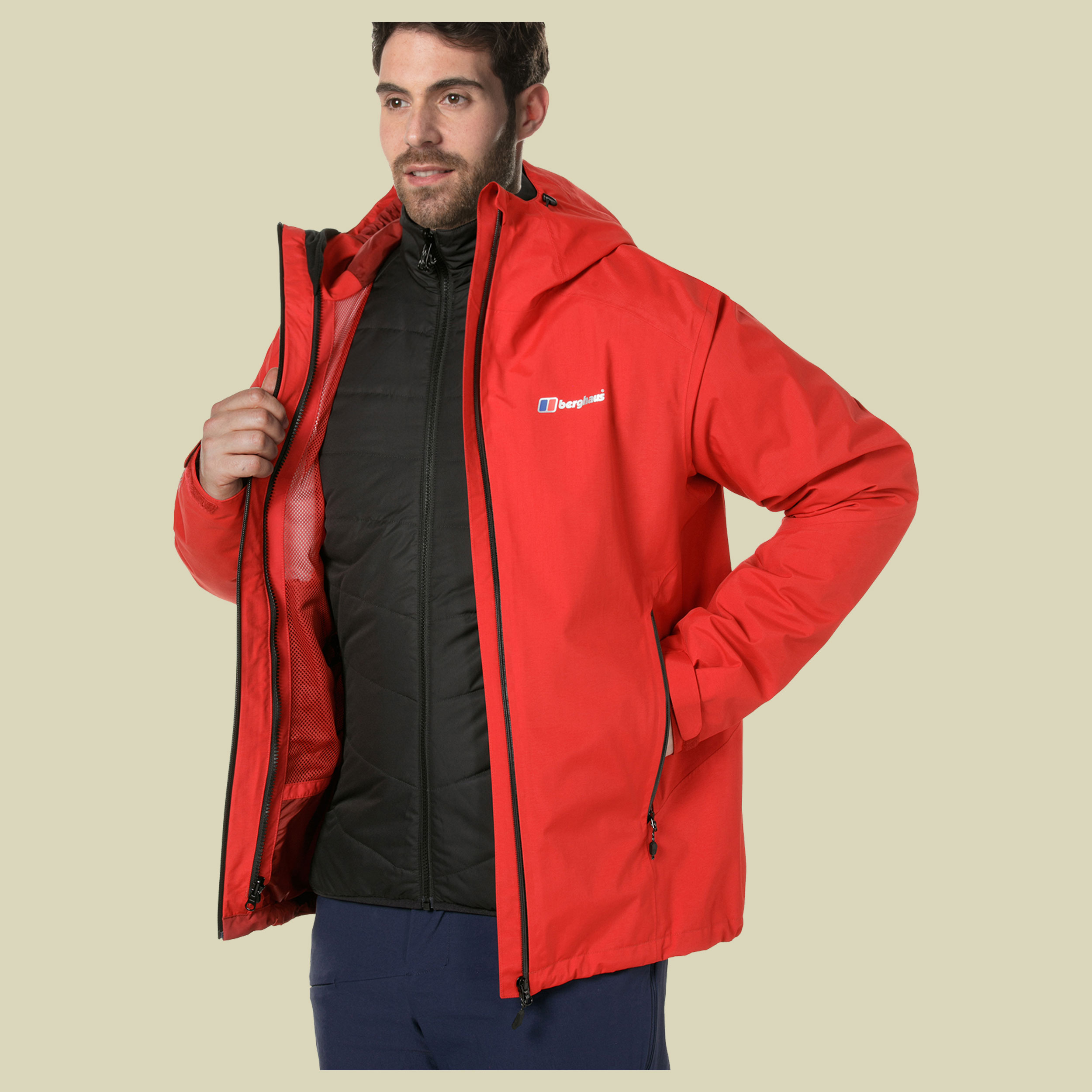 Ridgemaster HL Gemini 3in1 Jacket Men Größe L Farbe haute red-jet black