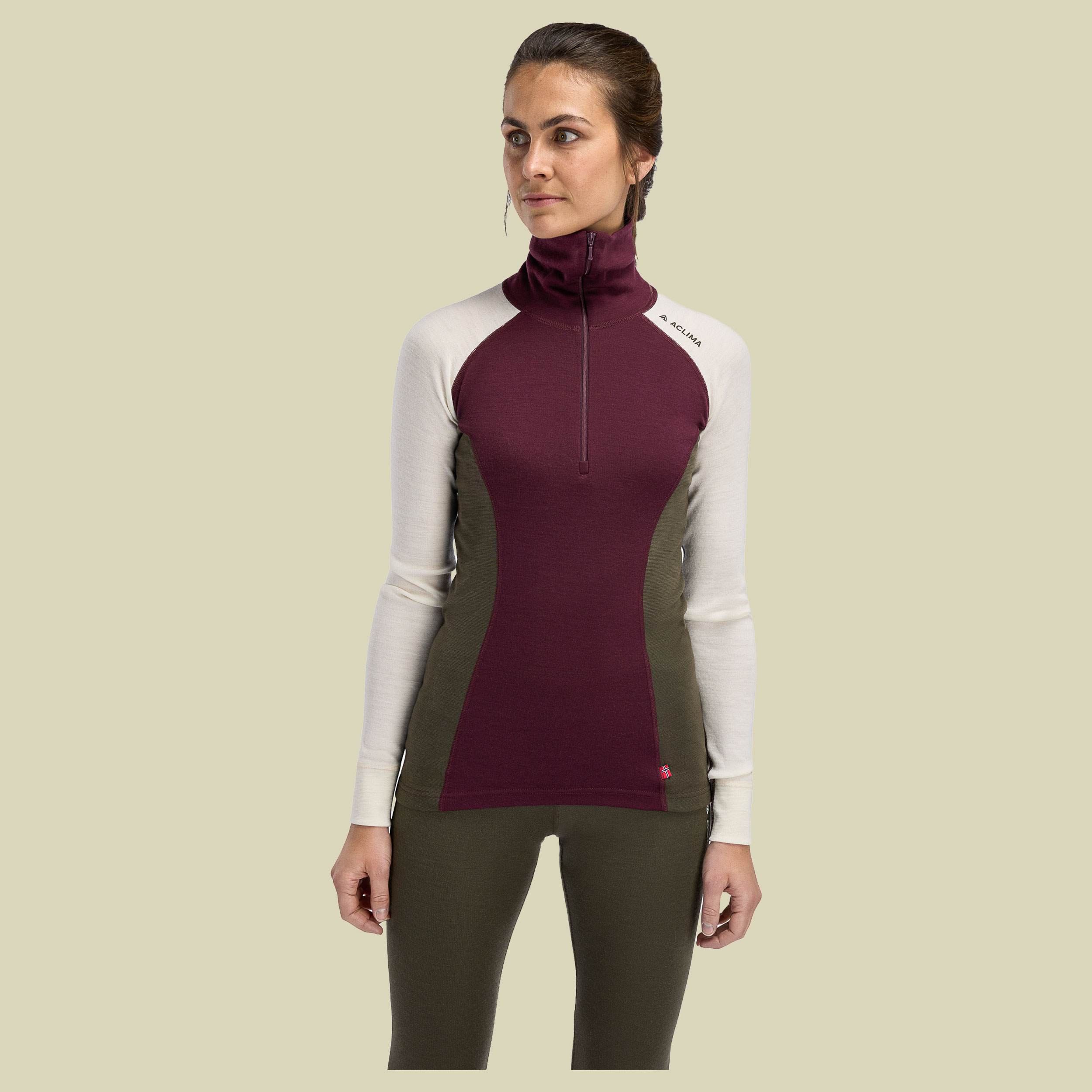 WarmWool Polo Women Größe S Farbe fig/tarmac/nature