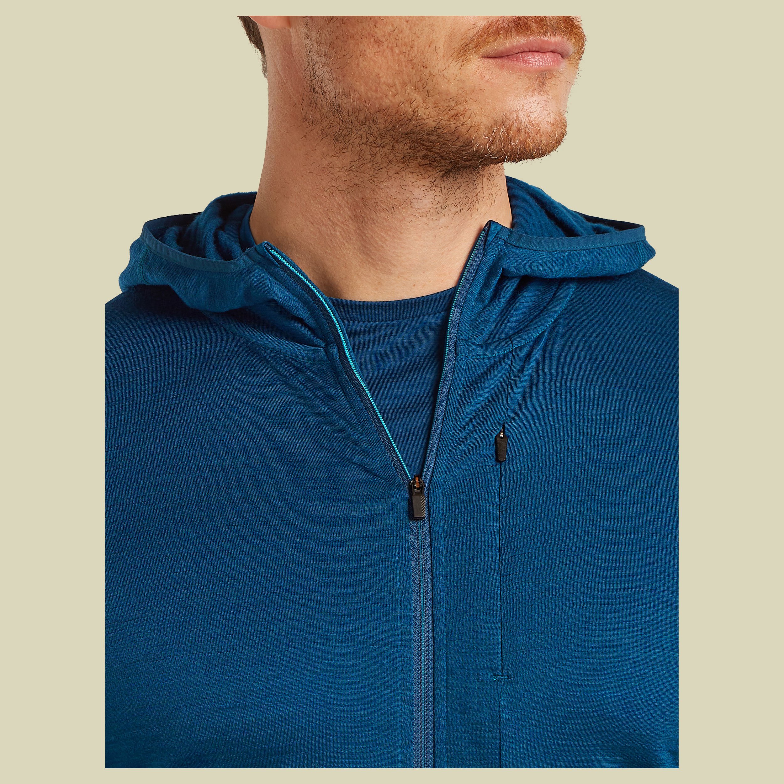 Merino 200 Realfleece Descender LS Zip Hoodie Men XL blau - atlantis/arctic