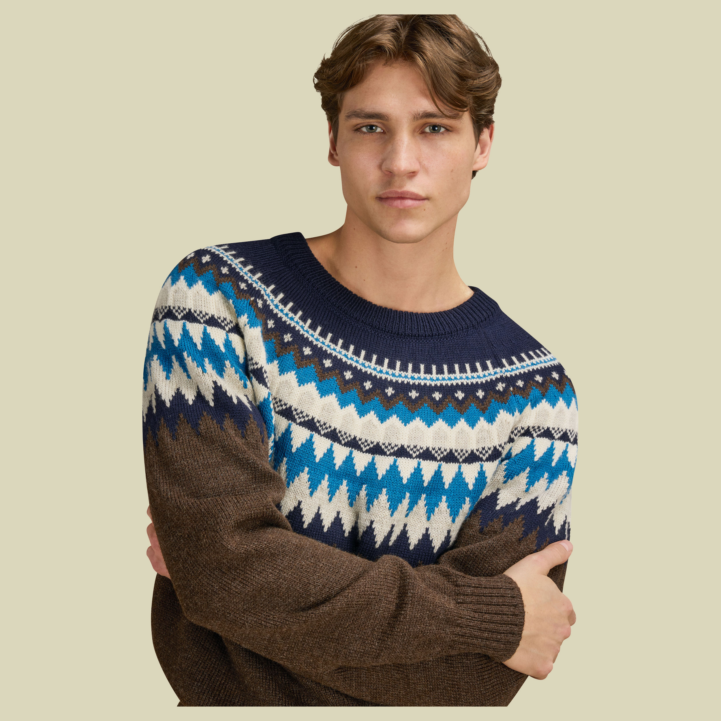 Losna Masc Sweater Men XL braun - coffee navy