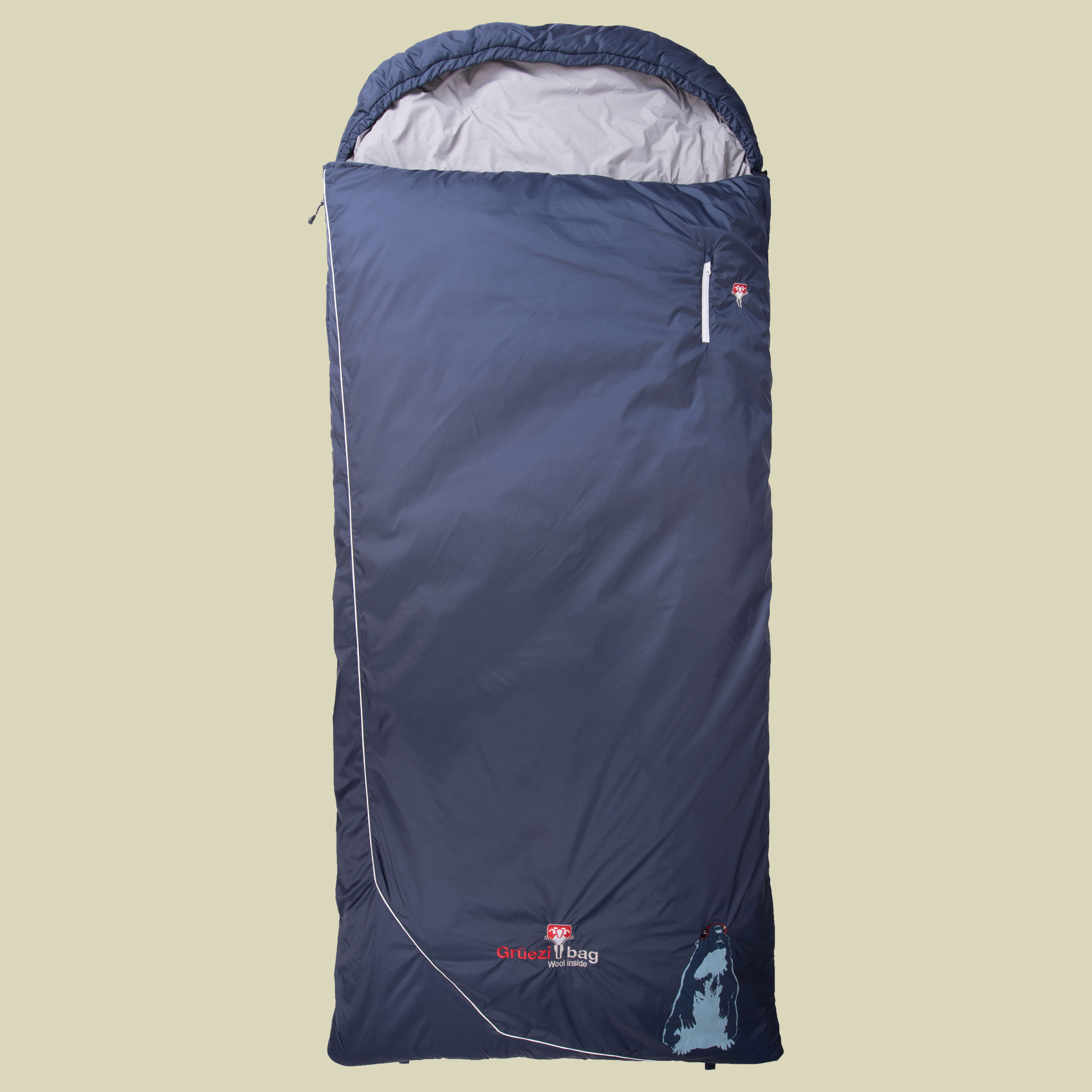 Biopod Wolle Murmeltier Comfort XXL bis Körpergröße Schlafsack 191 cm cm Farbe night blue, Reißverschluss Schlafsack rechts