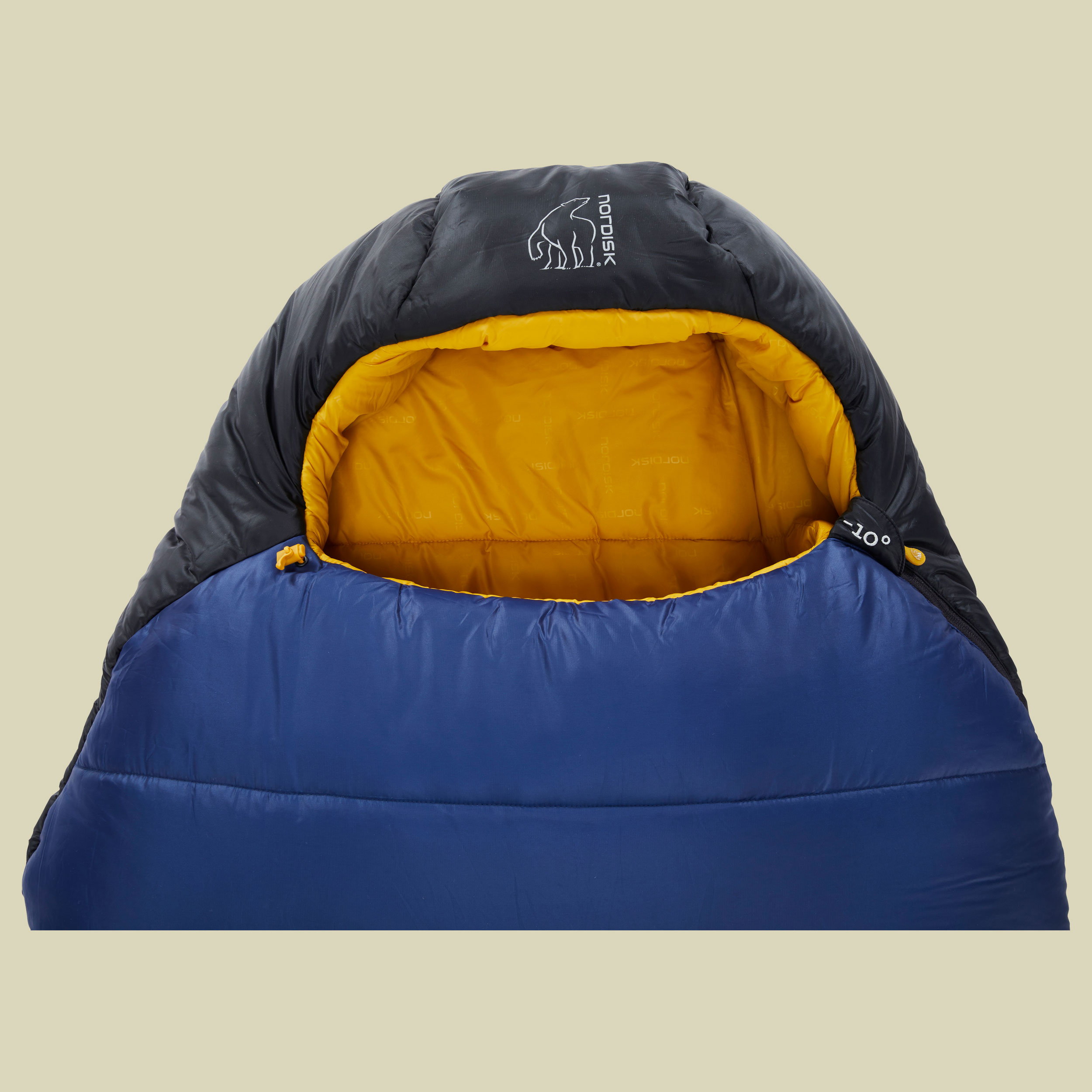 PUK -10 Mummy bis Körpergröße 205 cm (XL) Farbe true navy/mustard yellow/black , Reißverschluss links