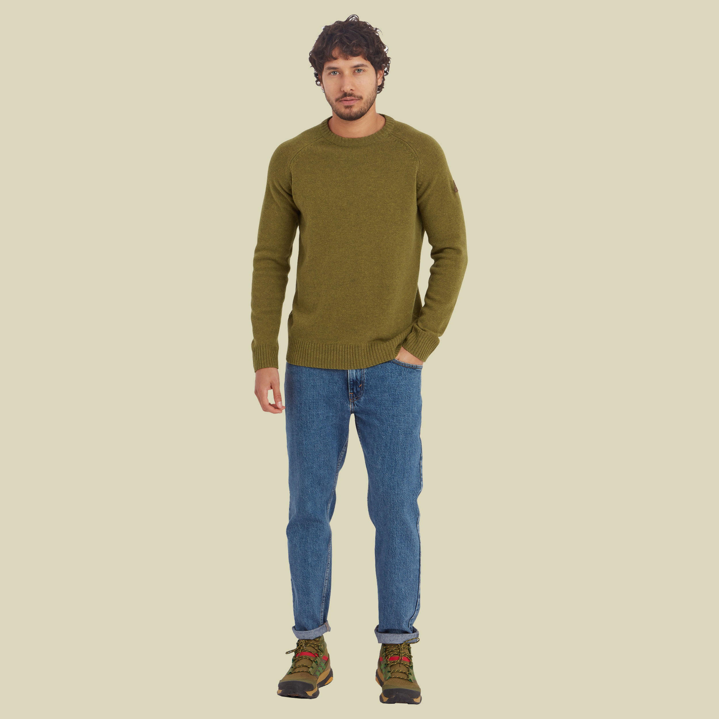 Kangtega Crew Sweater Men braun XL - Farbe moss