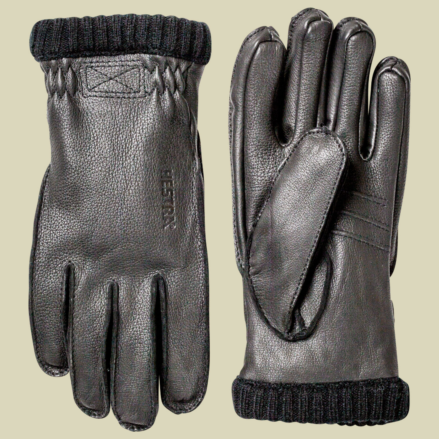 Hestra Herren Schwarz Deerskin Primaloft Rib Handschuhe By - Bild 5