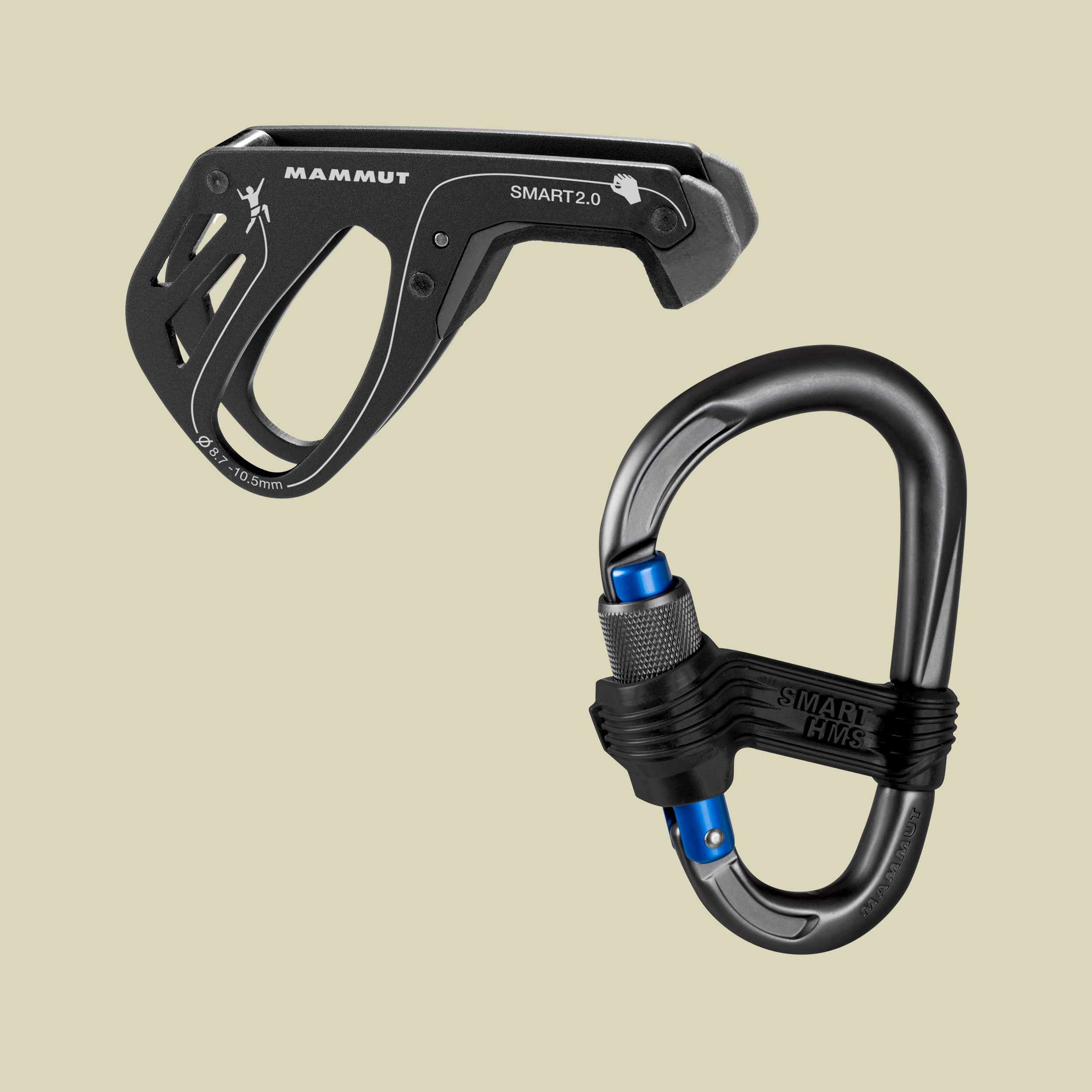 Smart 2.0 Belay Package Sicherungsgerät und HMS-Karabiner Farbe phantom