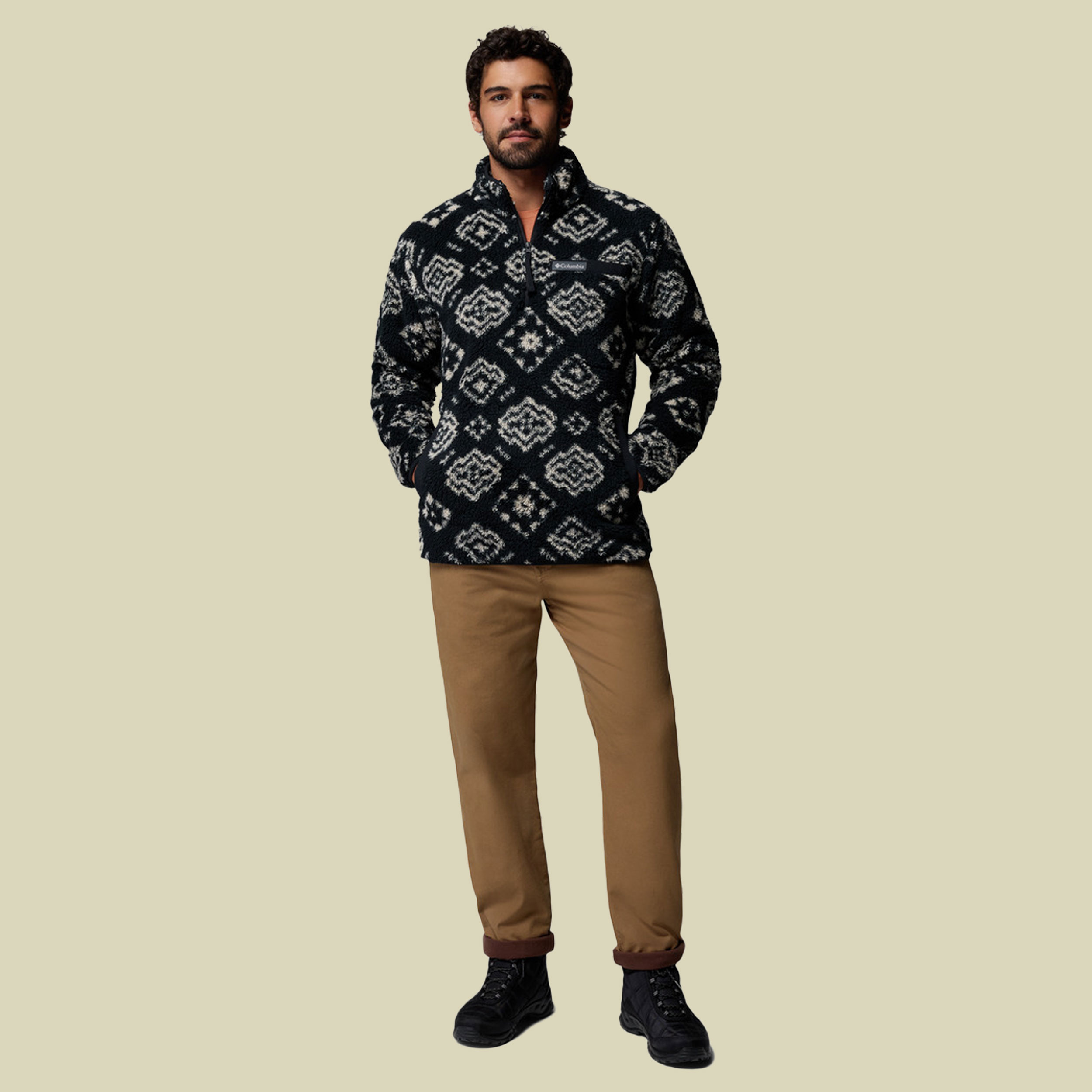 Rugged Ridge High Pile Half Zip Men XL schwarz1 - black checked out, black
