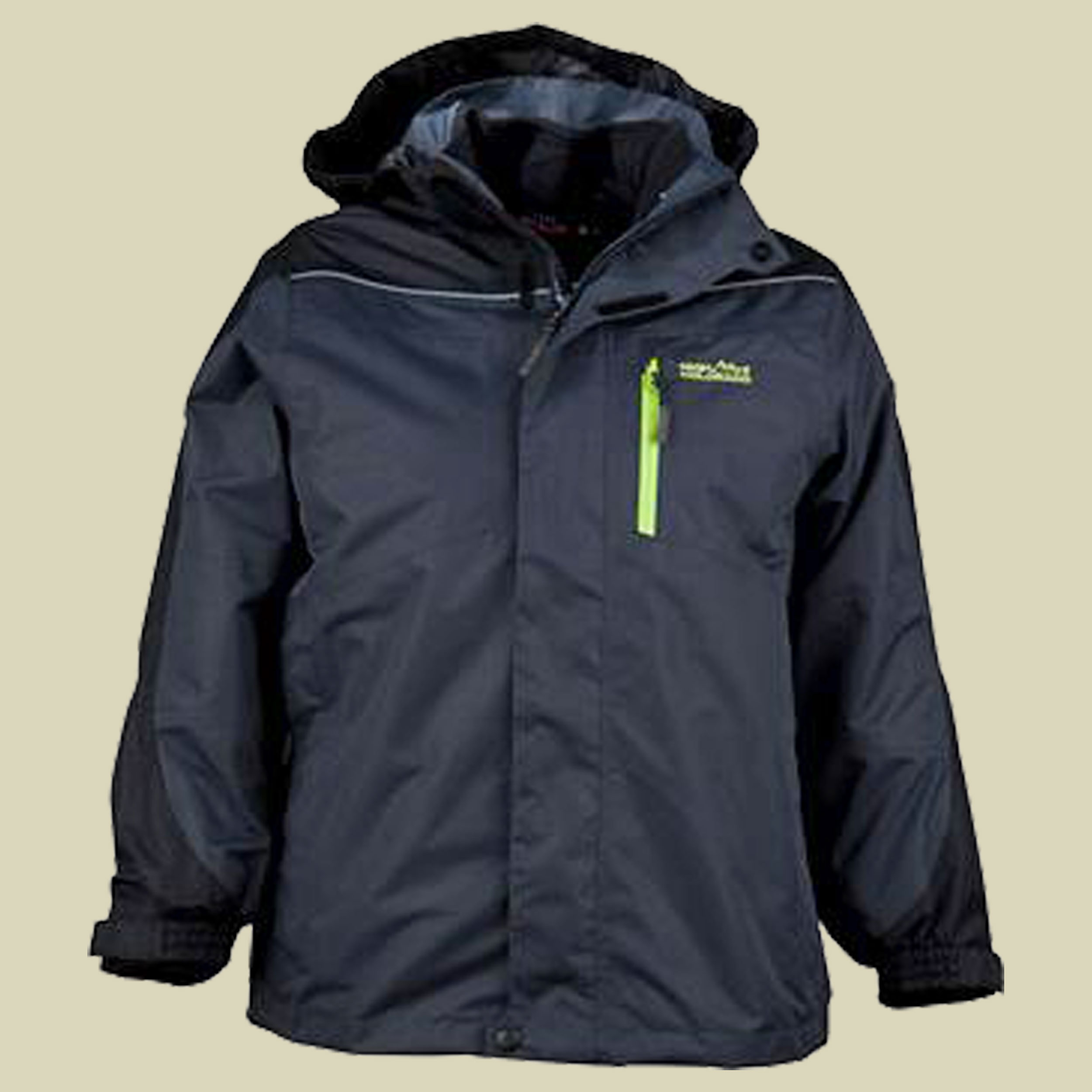 Pfronten 5-B Kinder Doppeljacke 2 in 1 Größe 128 Farbe anthrazit-schwarz-lime