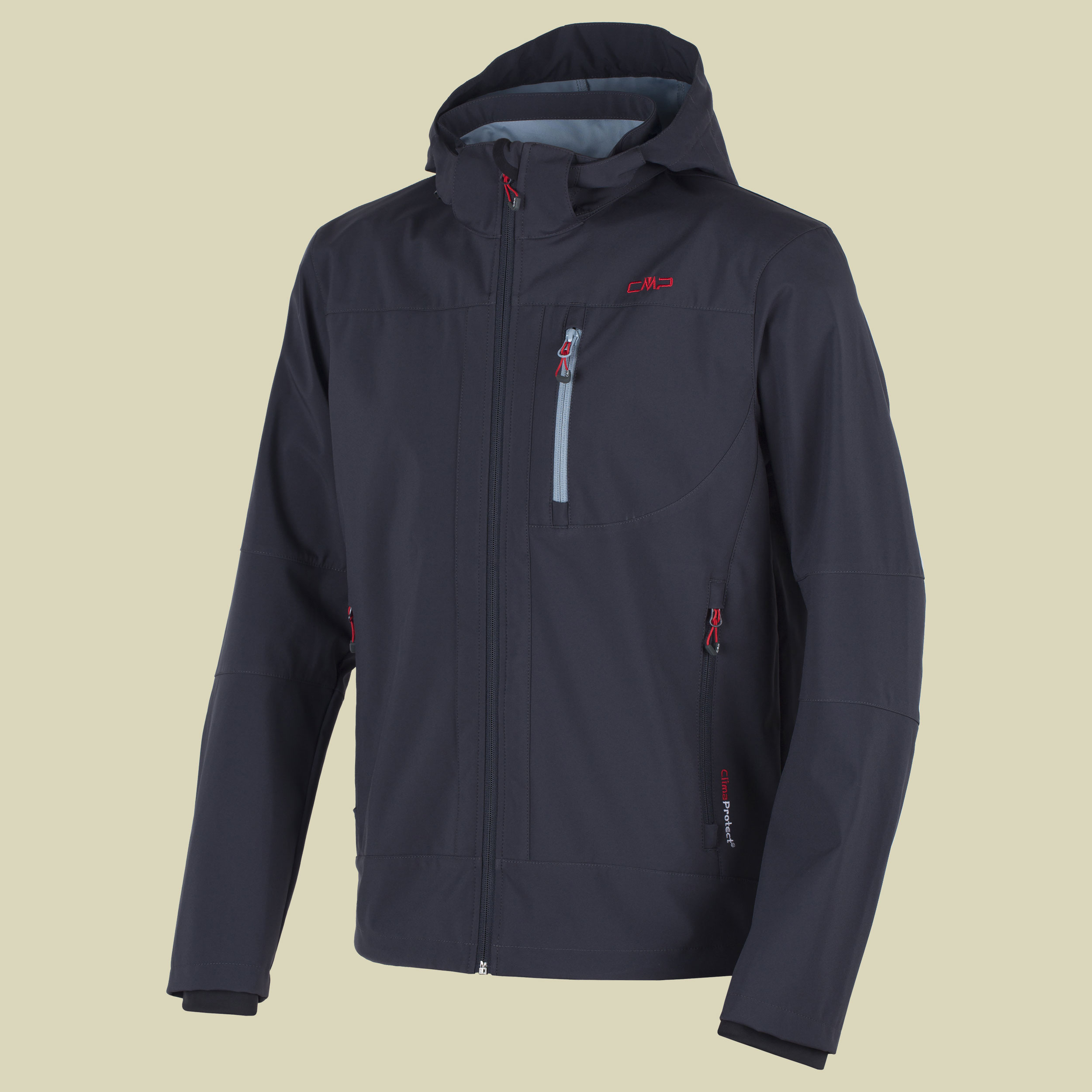 Man Light Softshell Jacket Fix Hood 3A57977 Größe 46 Farbe U423 anthracite