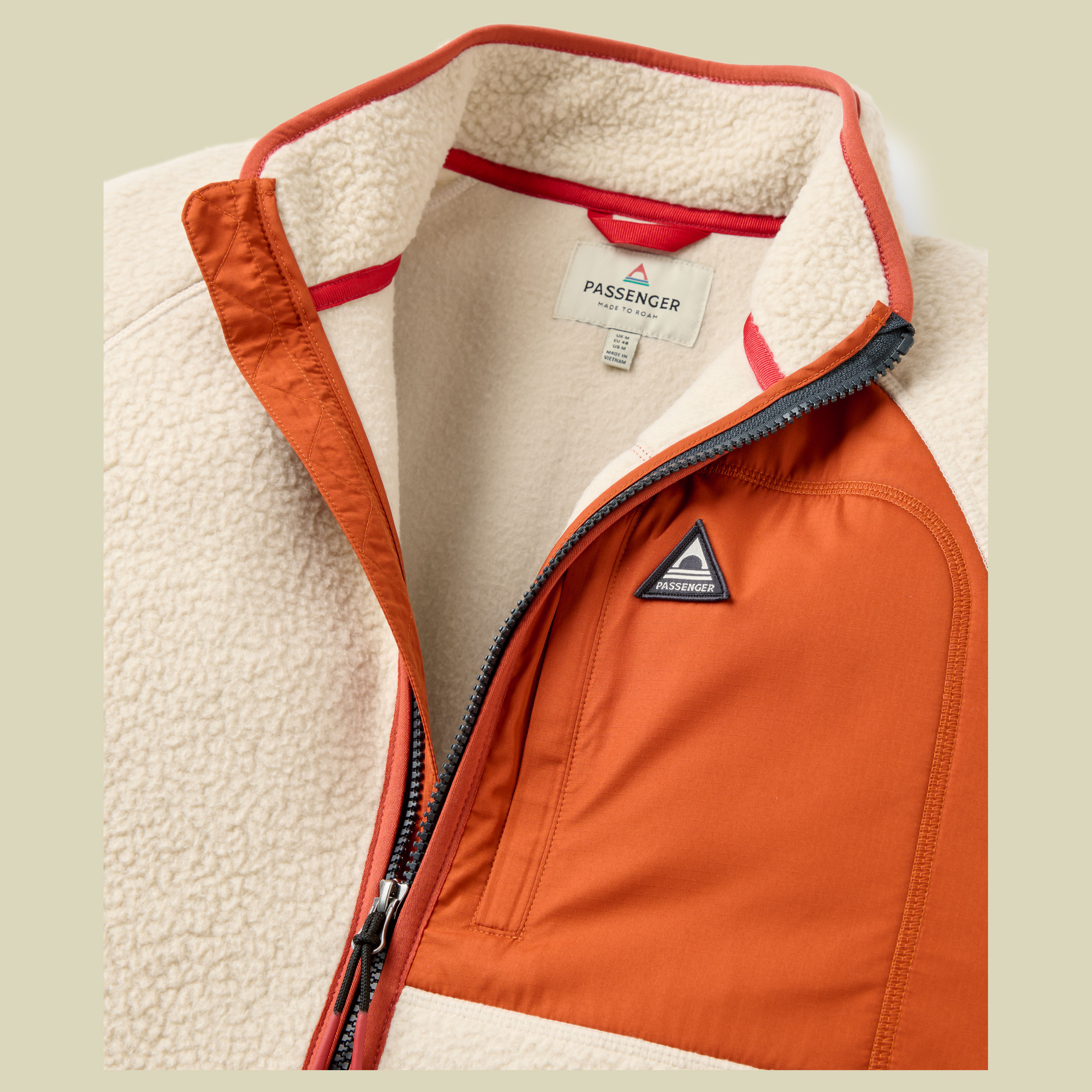 Offgrid Full Zip Sherpa Fleece Men XL Oatmeal