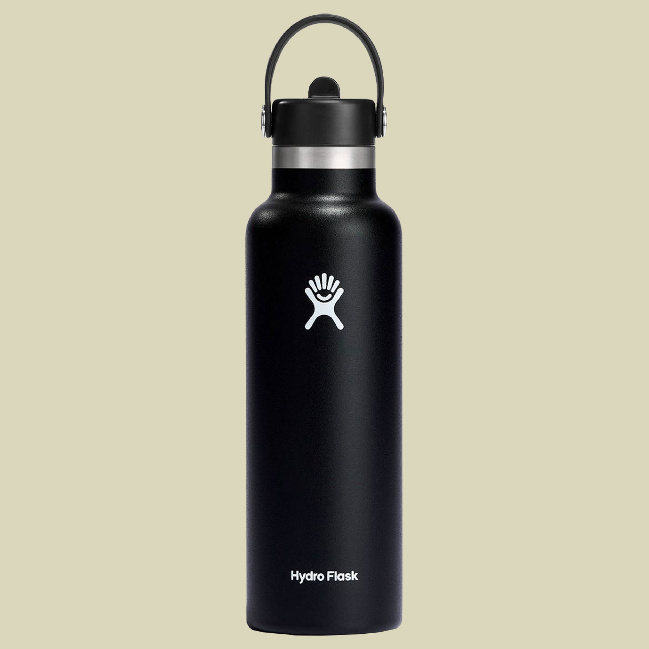 Hydro Flask 21 oz Standard Mouth w. Flex Straw Cap Volumen 621 Farbe black