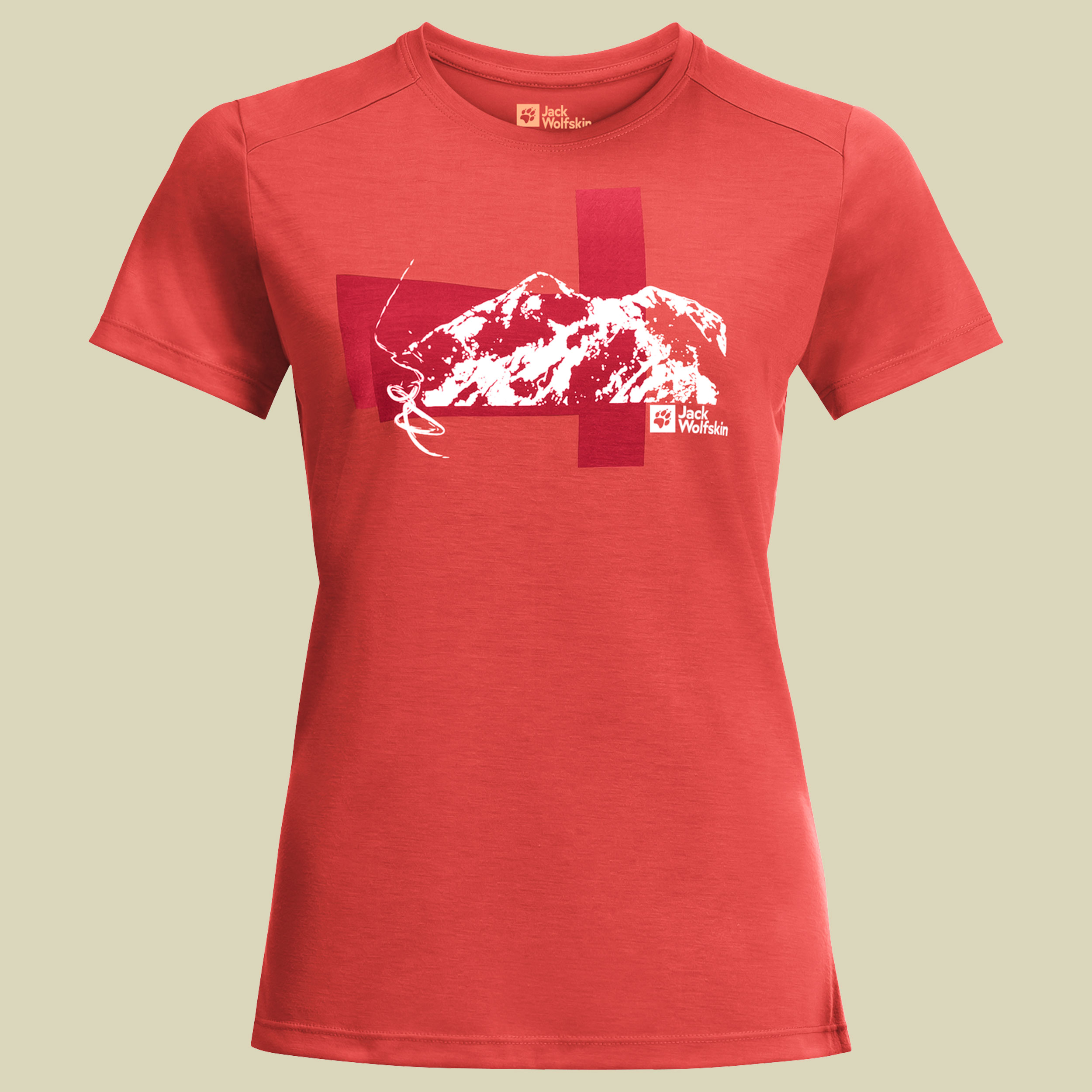 Vonnan S/S Graphic T Women S rot - vibrant red
