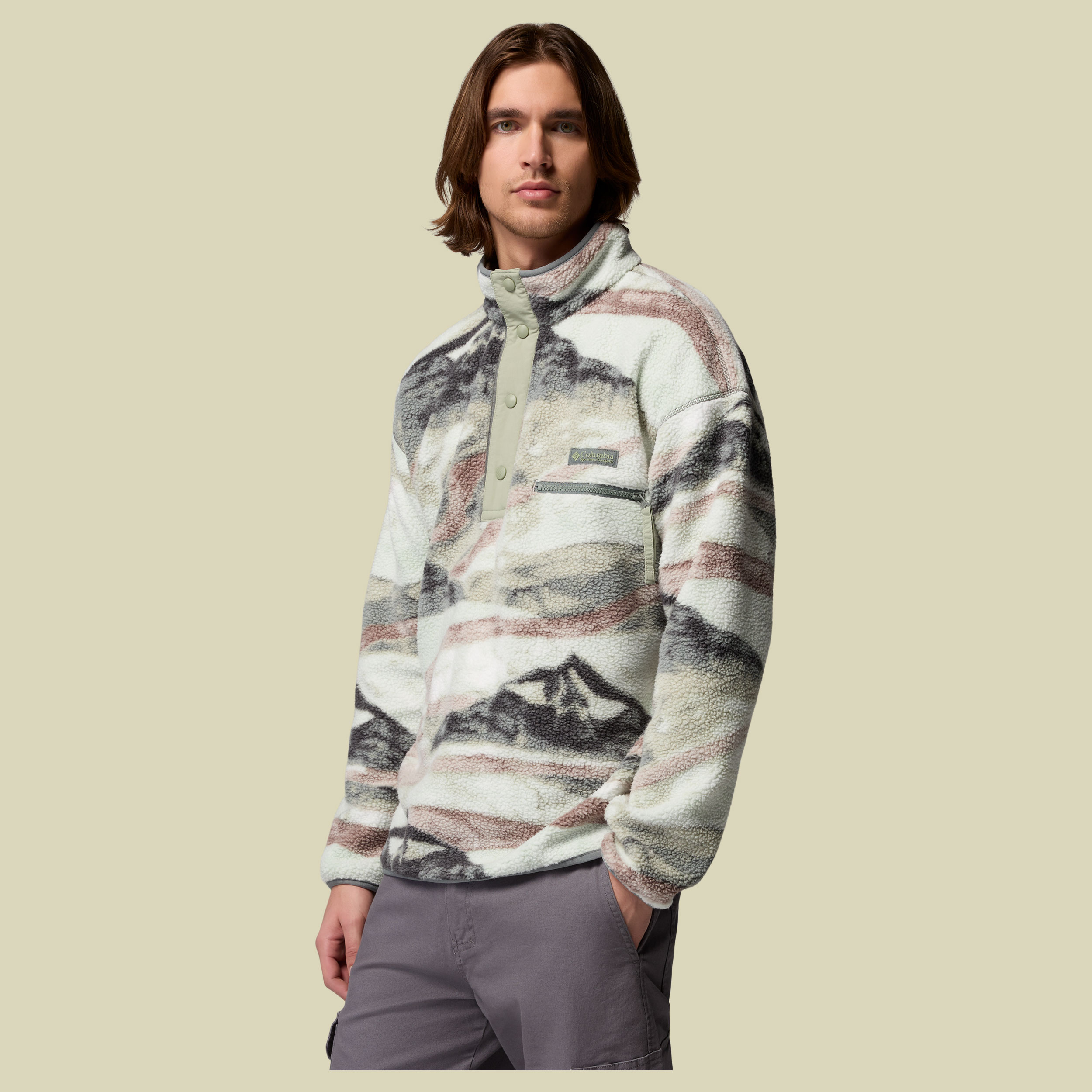 Helvetia II Printed Half Snap Fleece Men XL grün2 - sedona sage summits