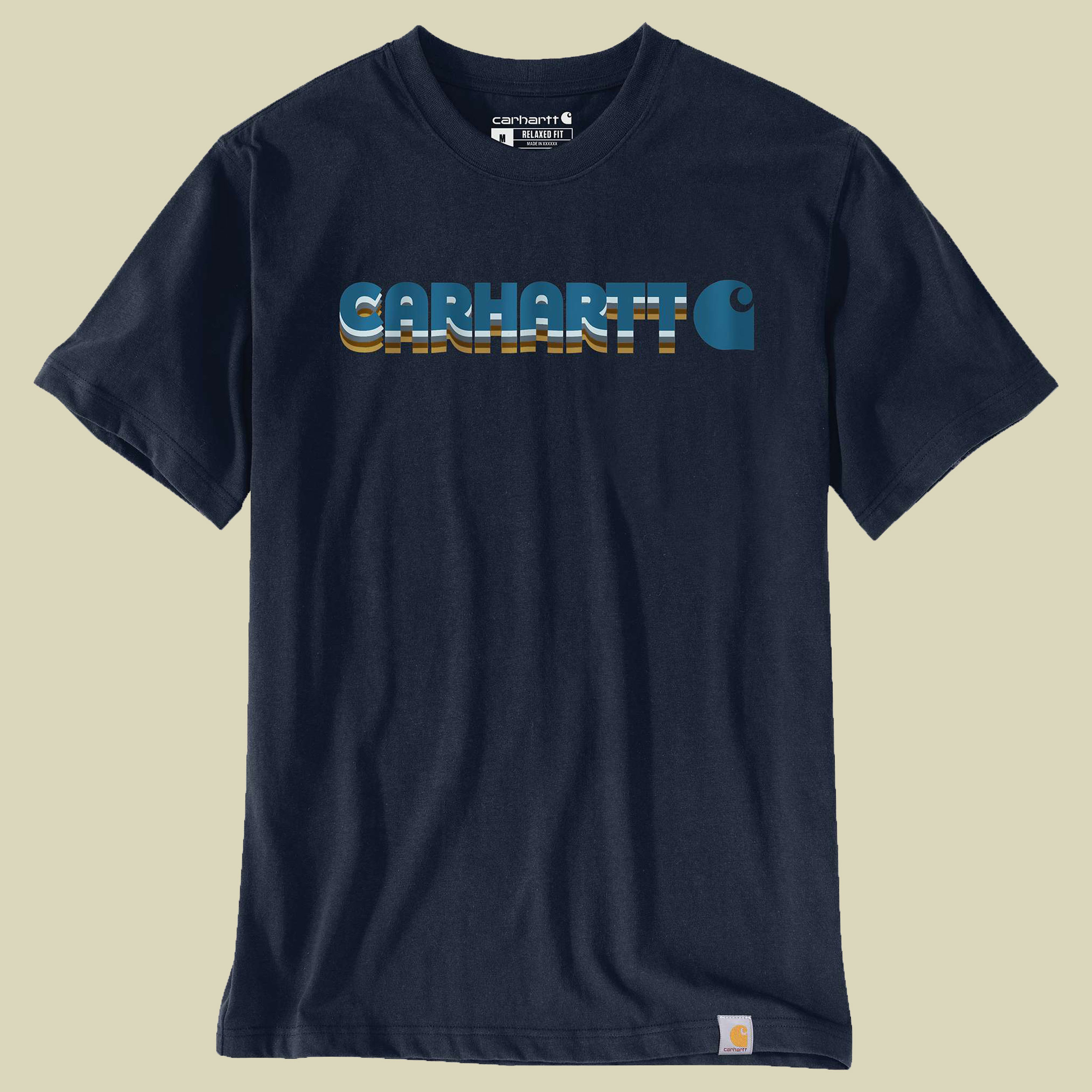 Irvine Relaxed Layered Logo T-Shirt Men L blau - Farbe navy