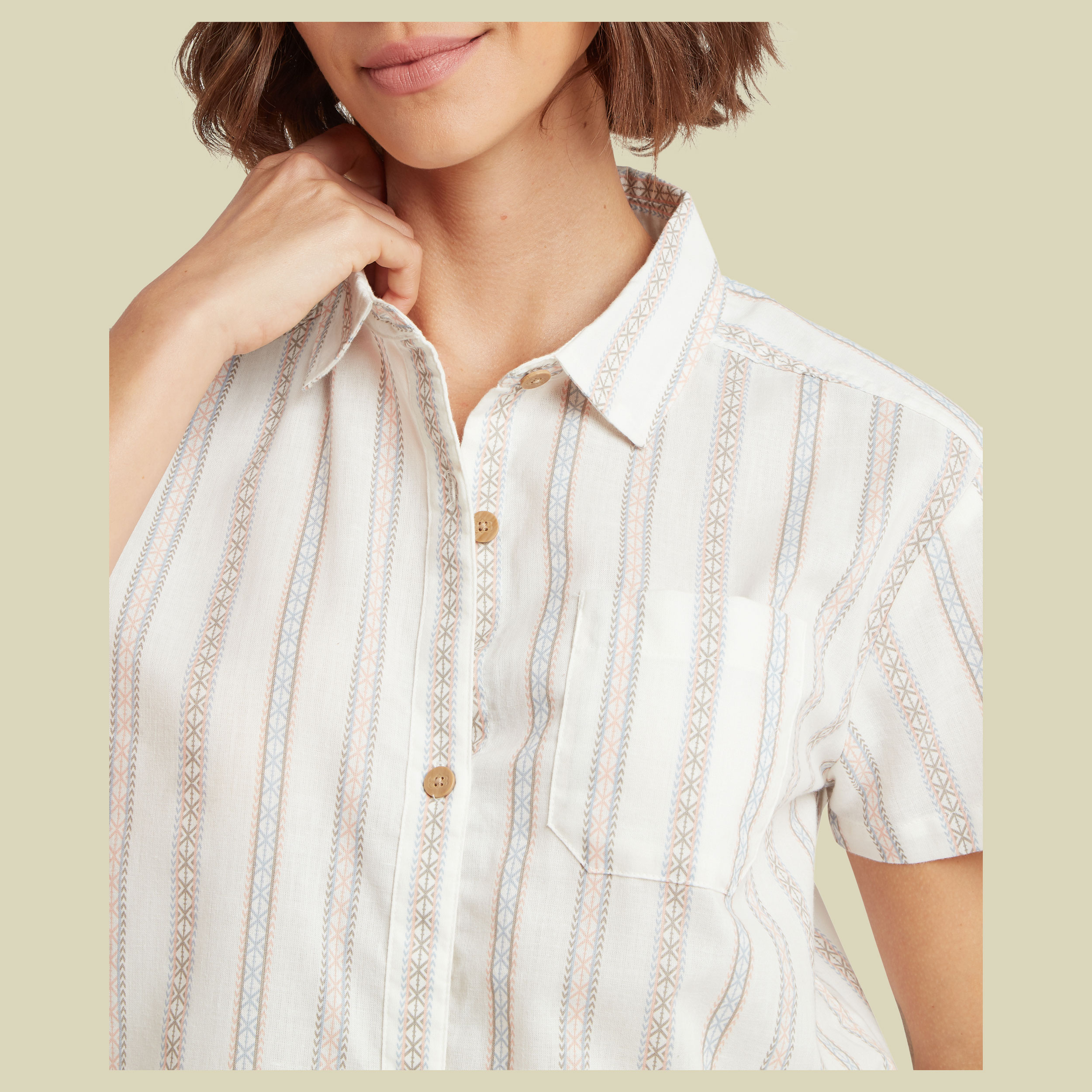 Jaya Camp Shirt XS weiß - Farbe katha patti stripe