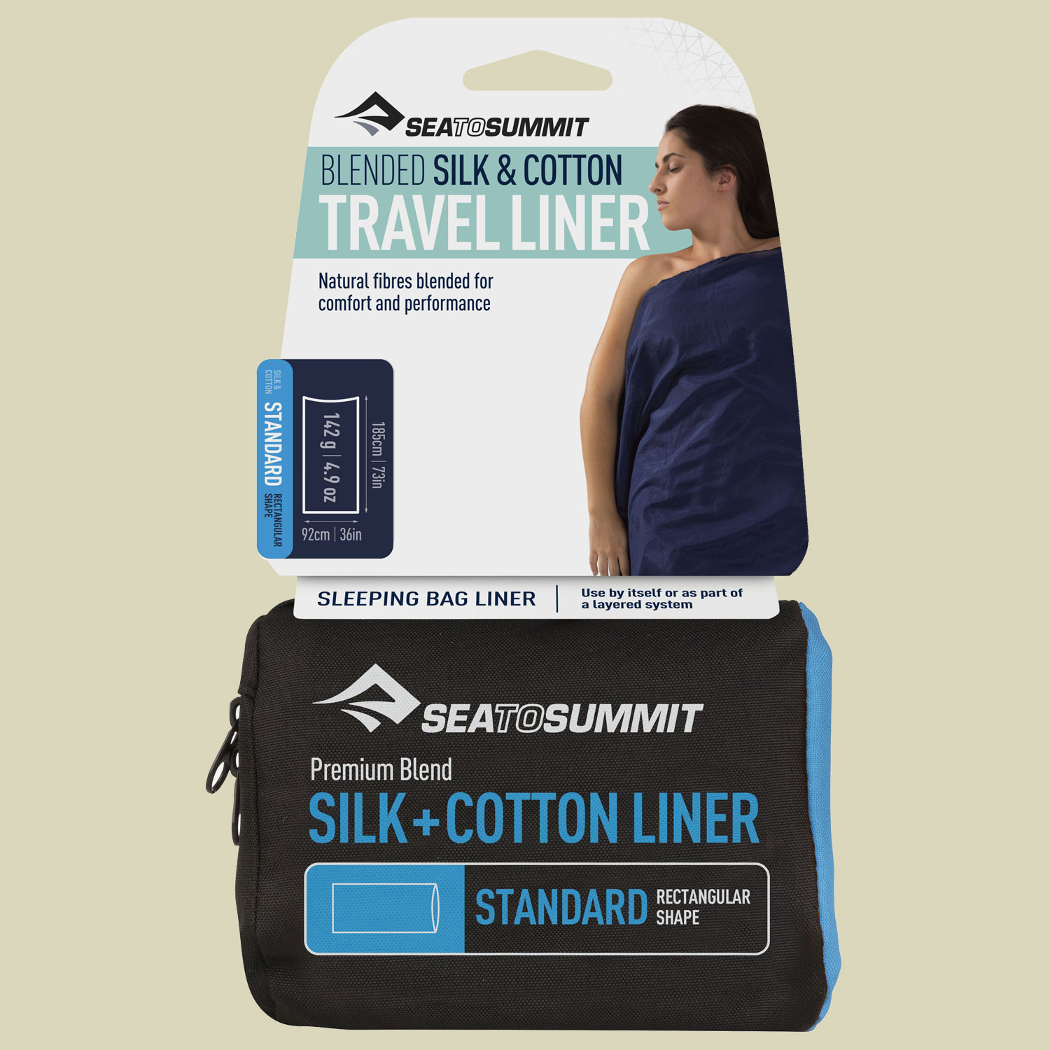 Silk+Cotton Travel Liner Long (Rectangular)