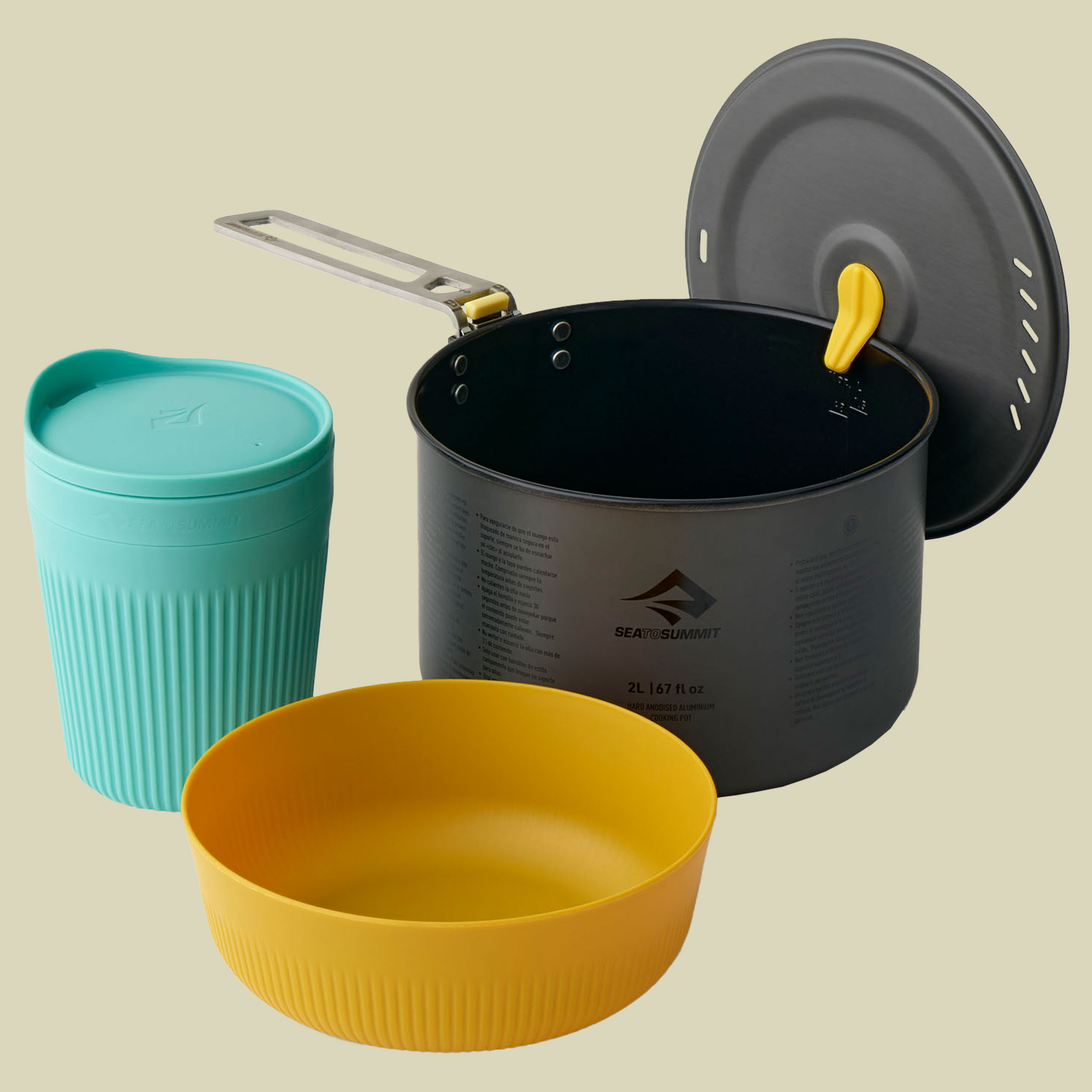 Frontier UL One Pot Cook Set - [1P] [3 Piece] 1 Person - 2L Pot w/ M Bowl and Ins Mug 