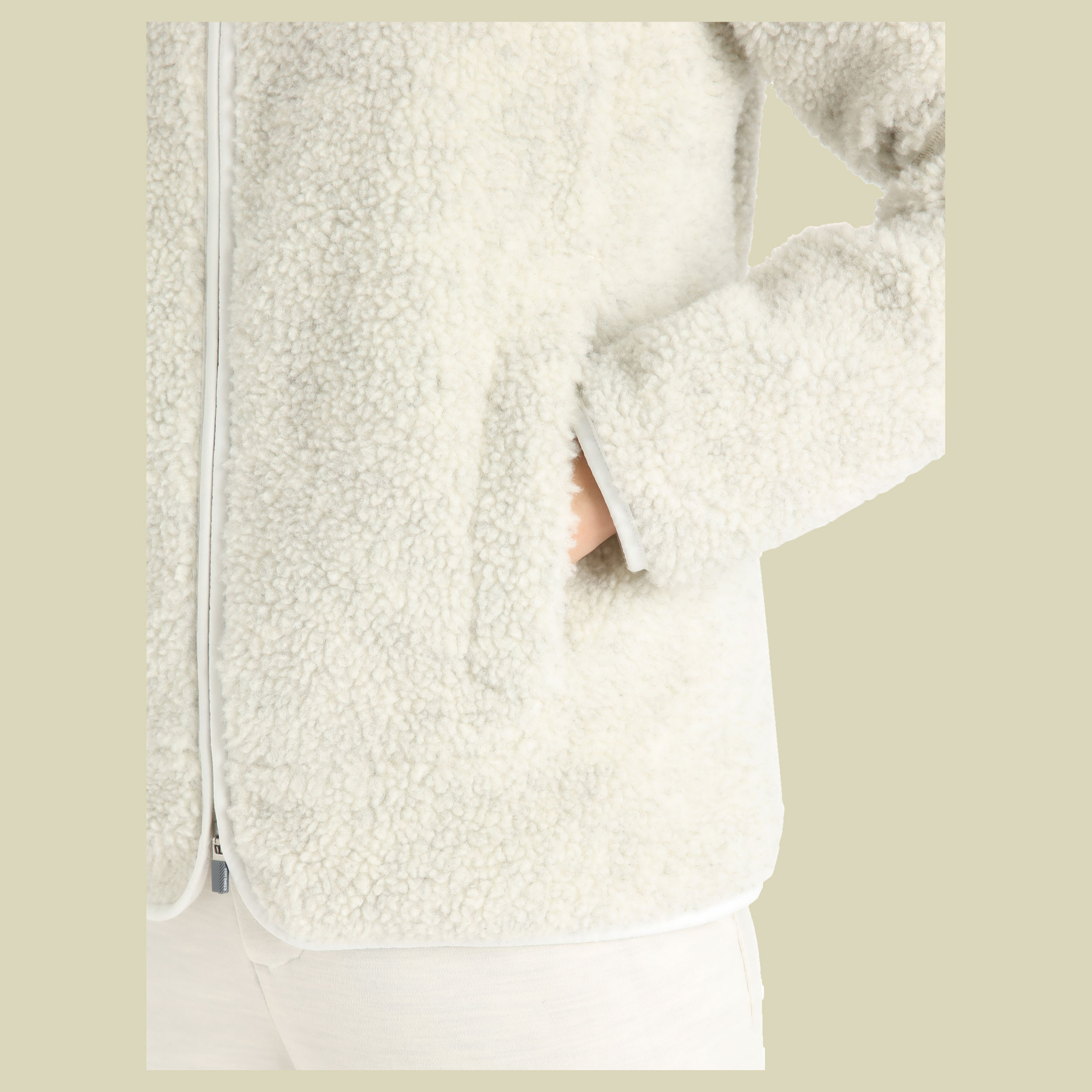 RealFleece Merino High Pile Zip-Jacket Women Größe S Farbe ecru heather/snow